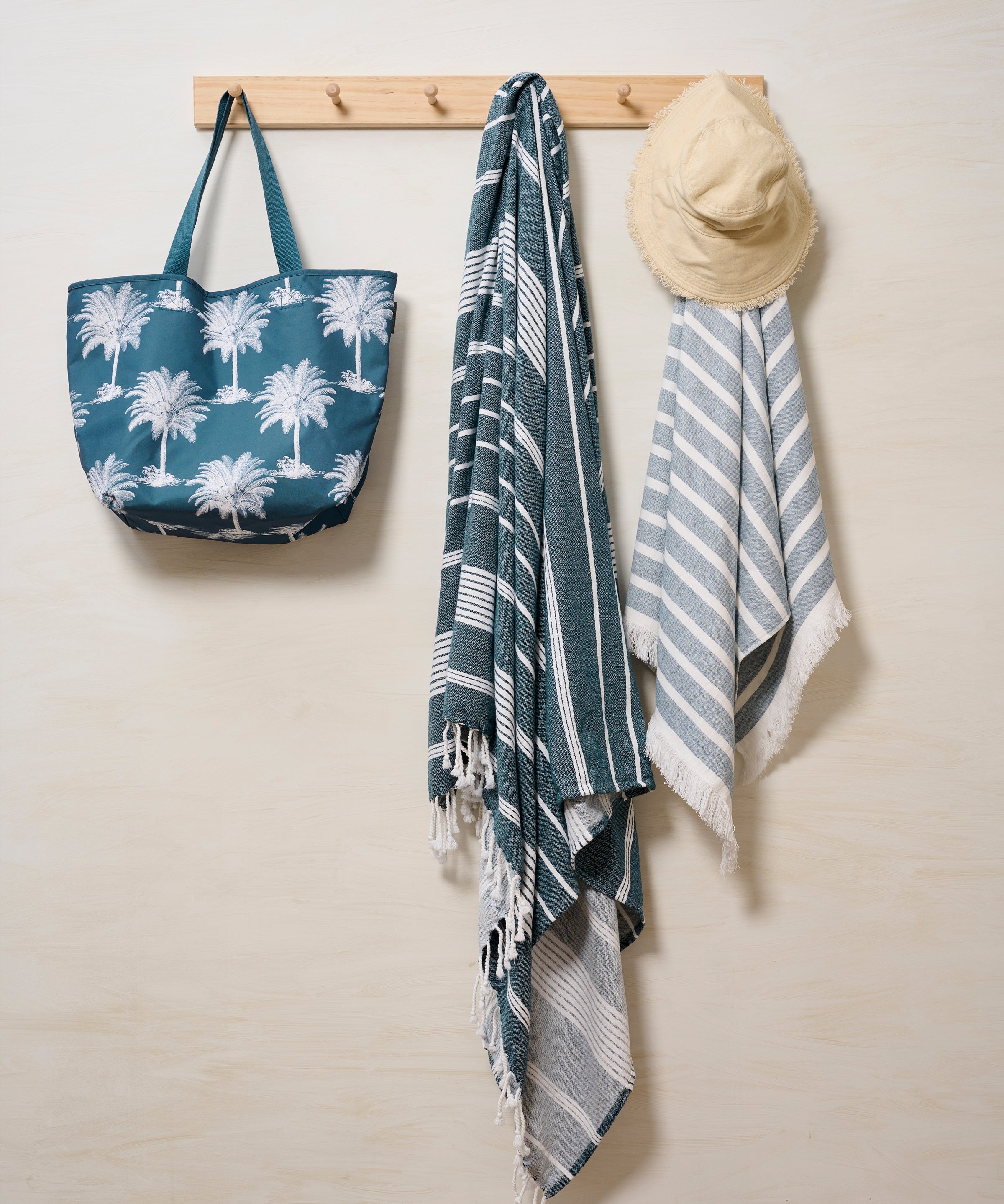 Beach Blanket | Blue Stripe-3