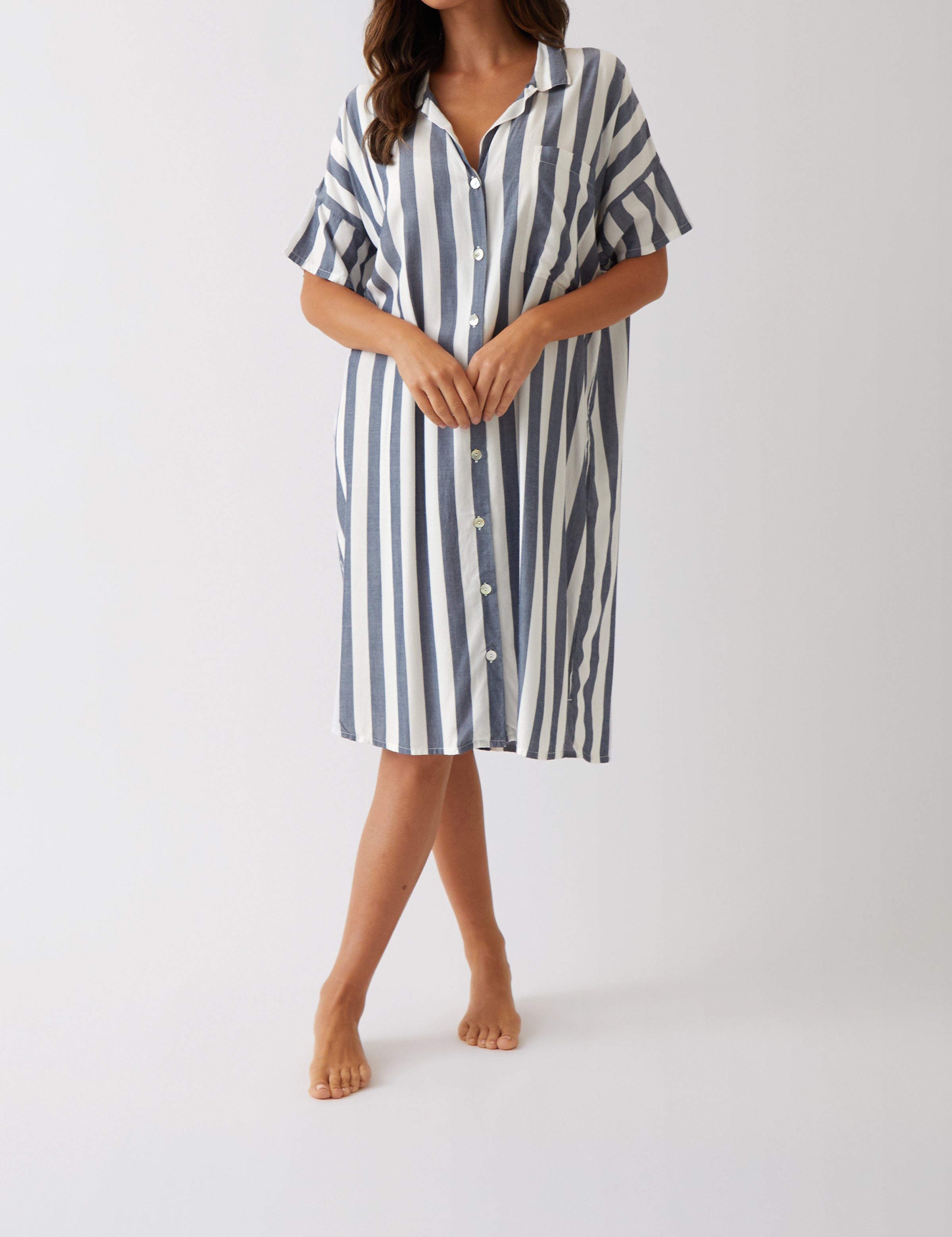 Beau Nightshirt | Blue Stripe-1