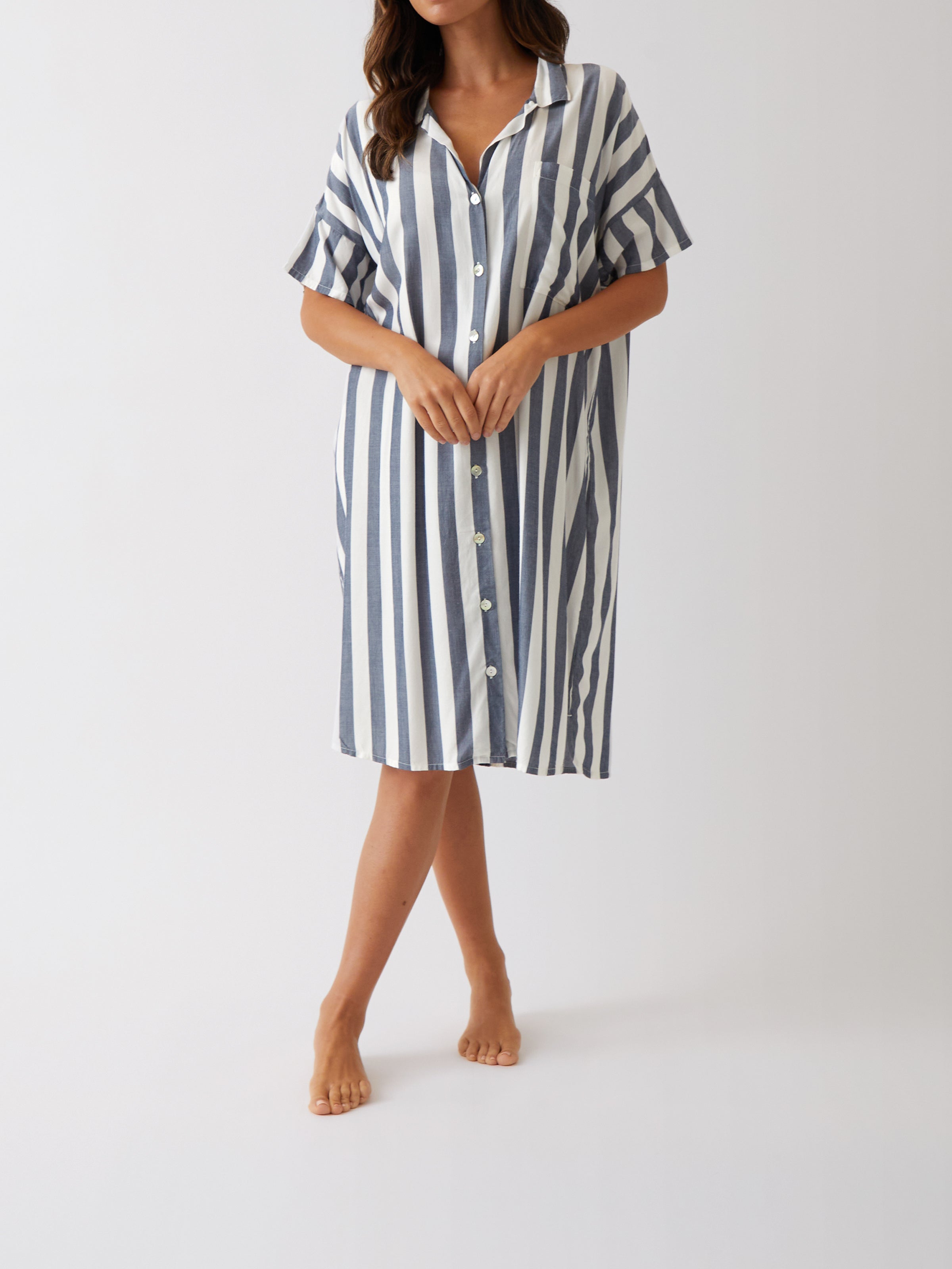 Beau Nightshirt | Blue Stripe-1