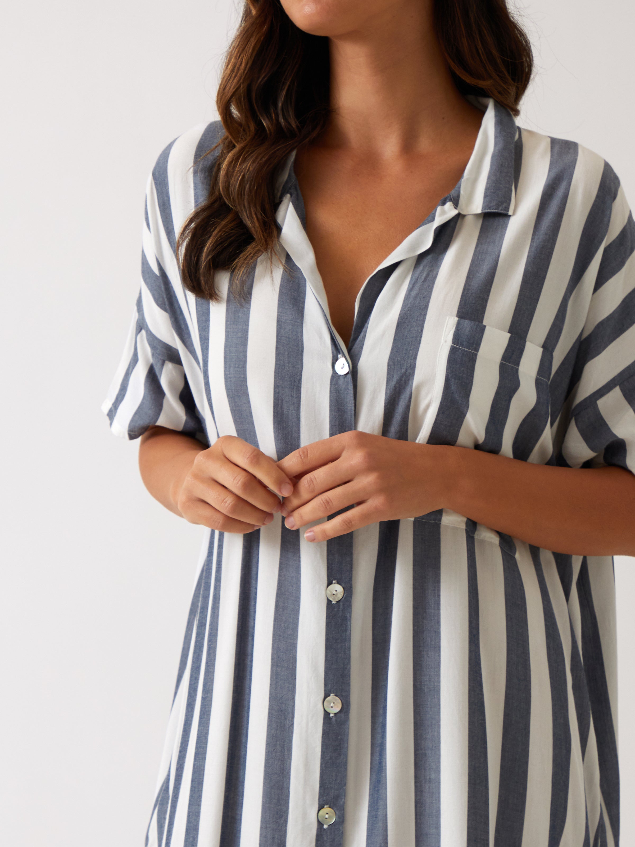 Beau Nightshirt | Blue Stripe-2