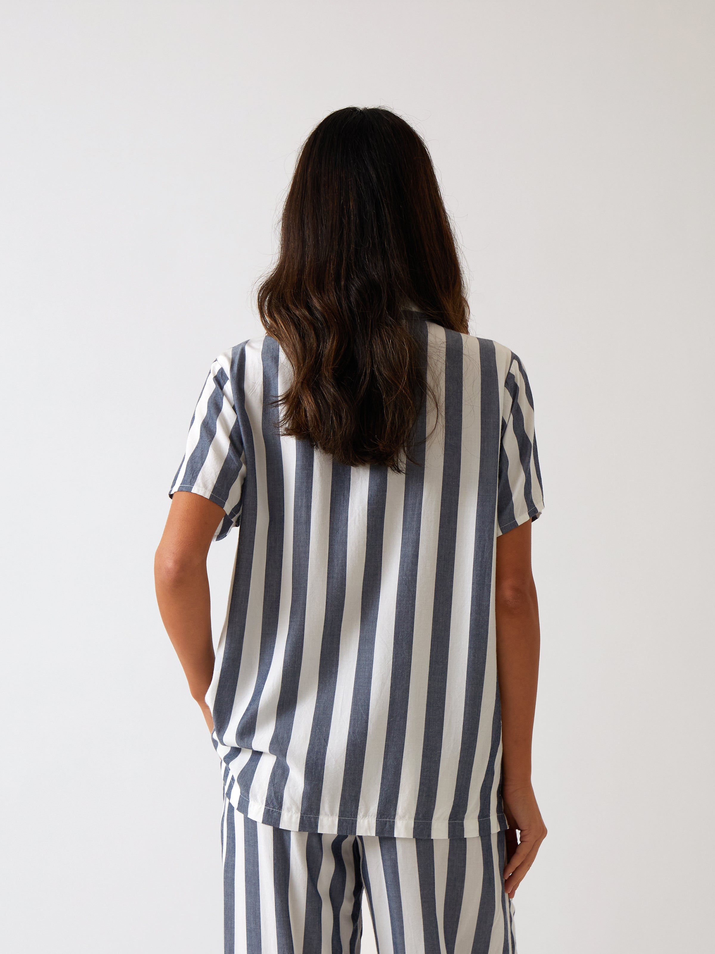 Beau PJ Shirt | Blue Stripe-4
