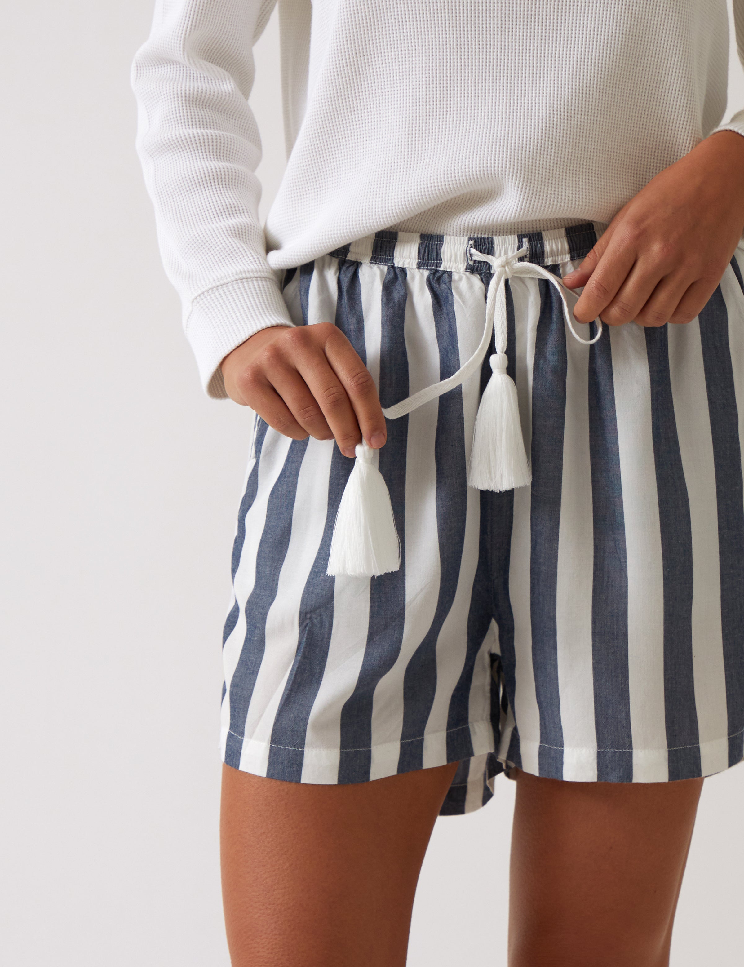 Beau Sleep Shorts | Blue Stripe-2