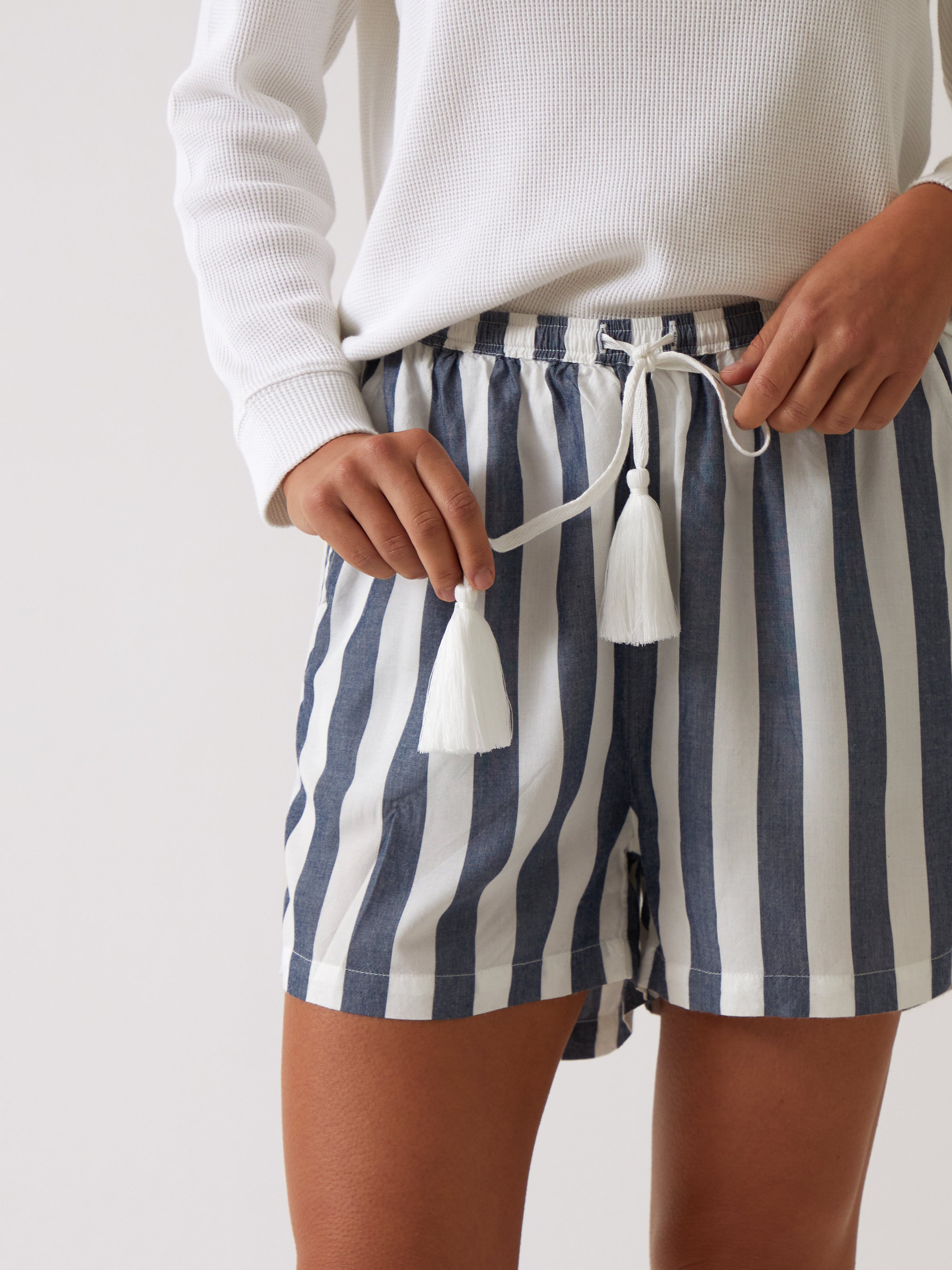 Beau Sleep Shorts | Blue Stripe-2