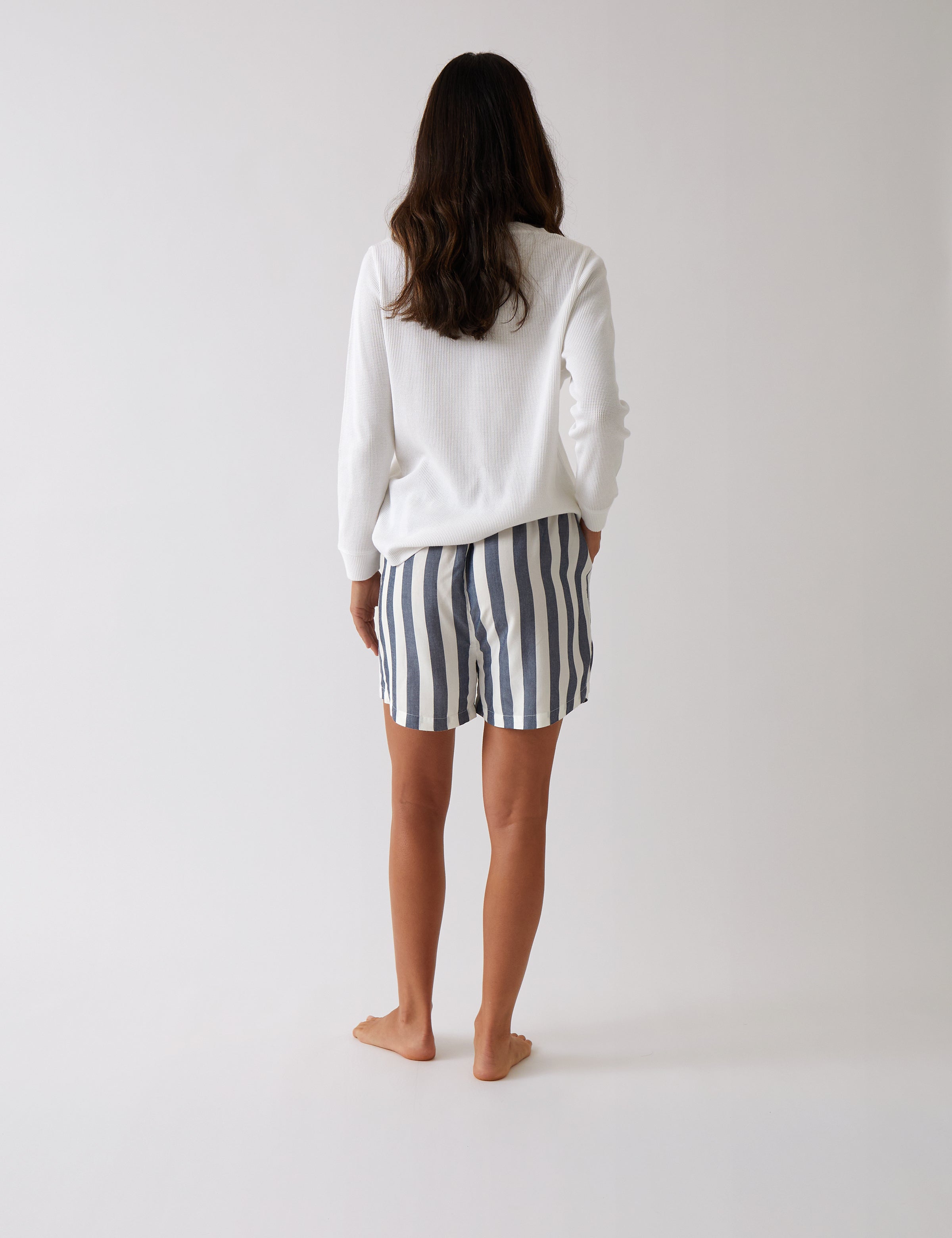 Beau Sleep Shorts | Blue Stripe-4