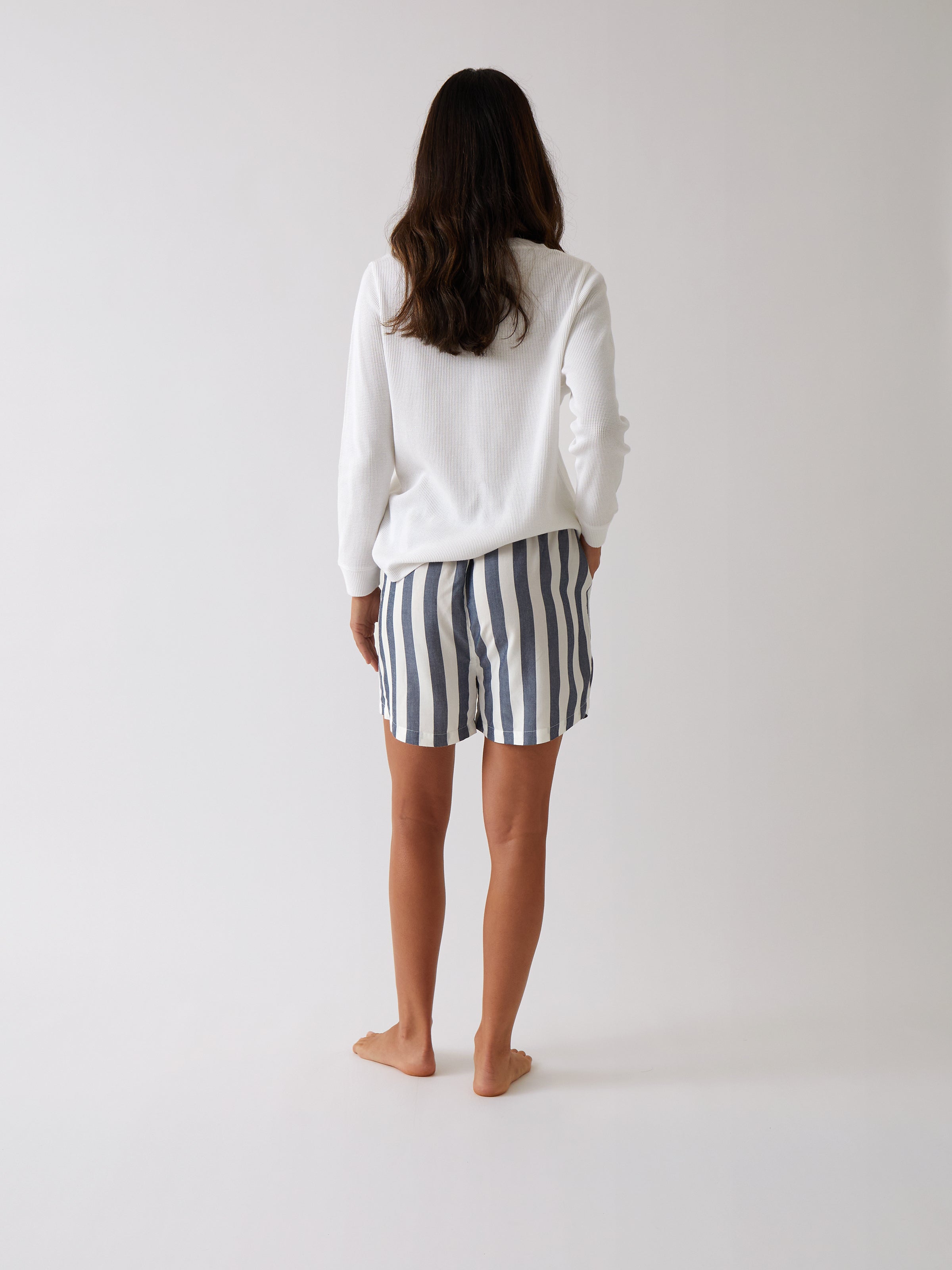 Beau Sleep Shorts | Blue Stripe-4