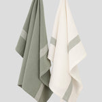 Beaumont Tea Towel Set of 2 | Green White-1