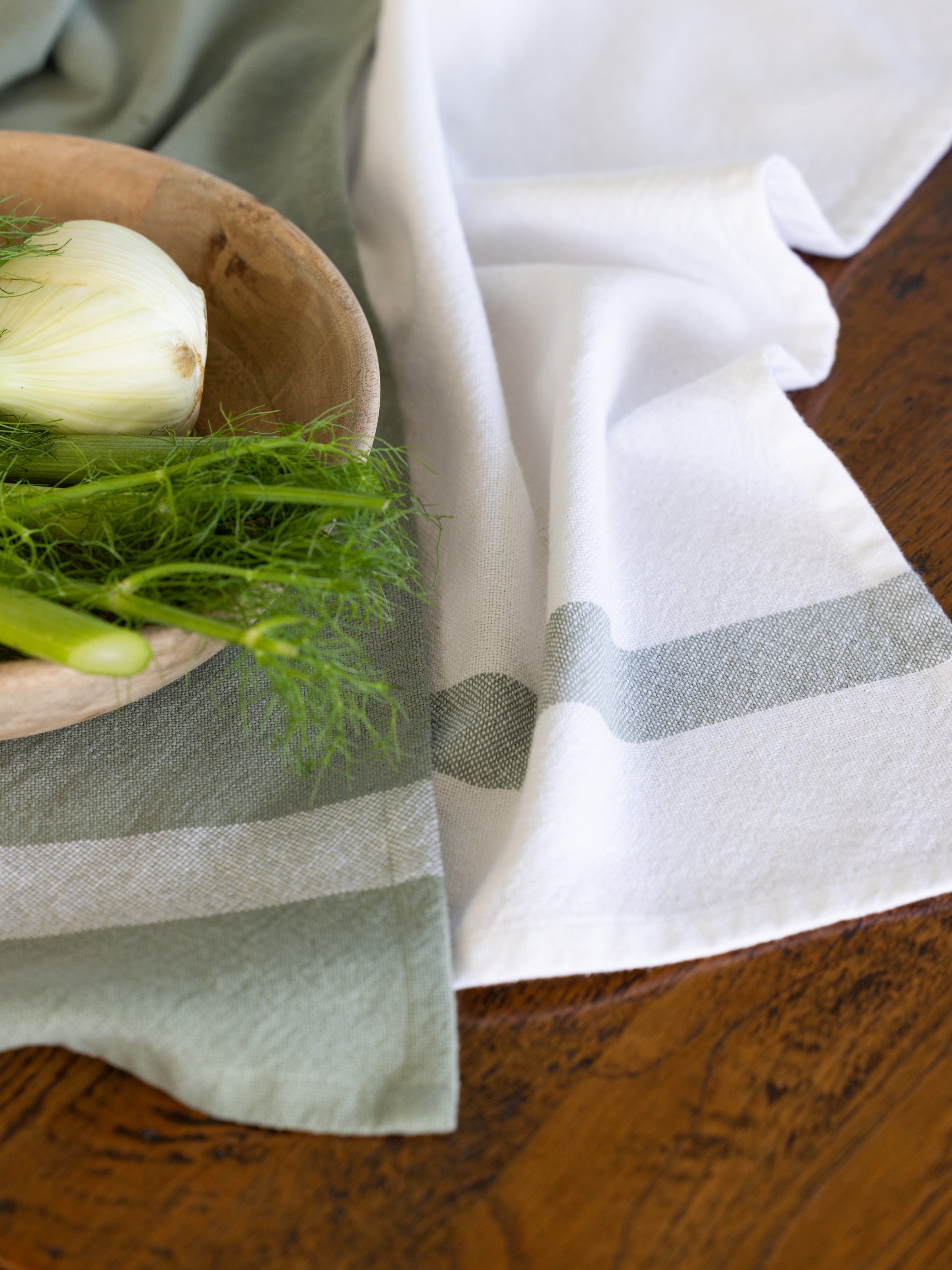 Beaumont Tea Towel Set of 2 | Green White-4