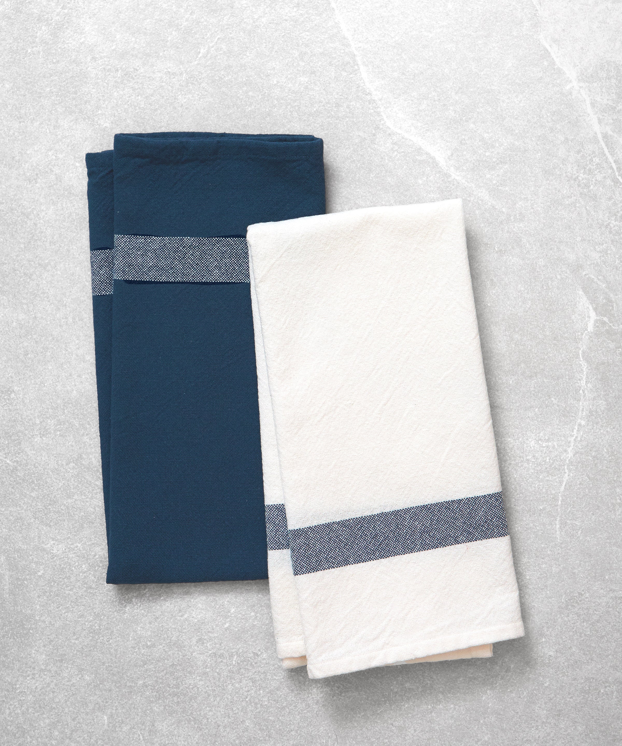 Beaumont Tea Towel Set of 2 | Navy White-1