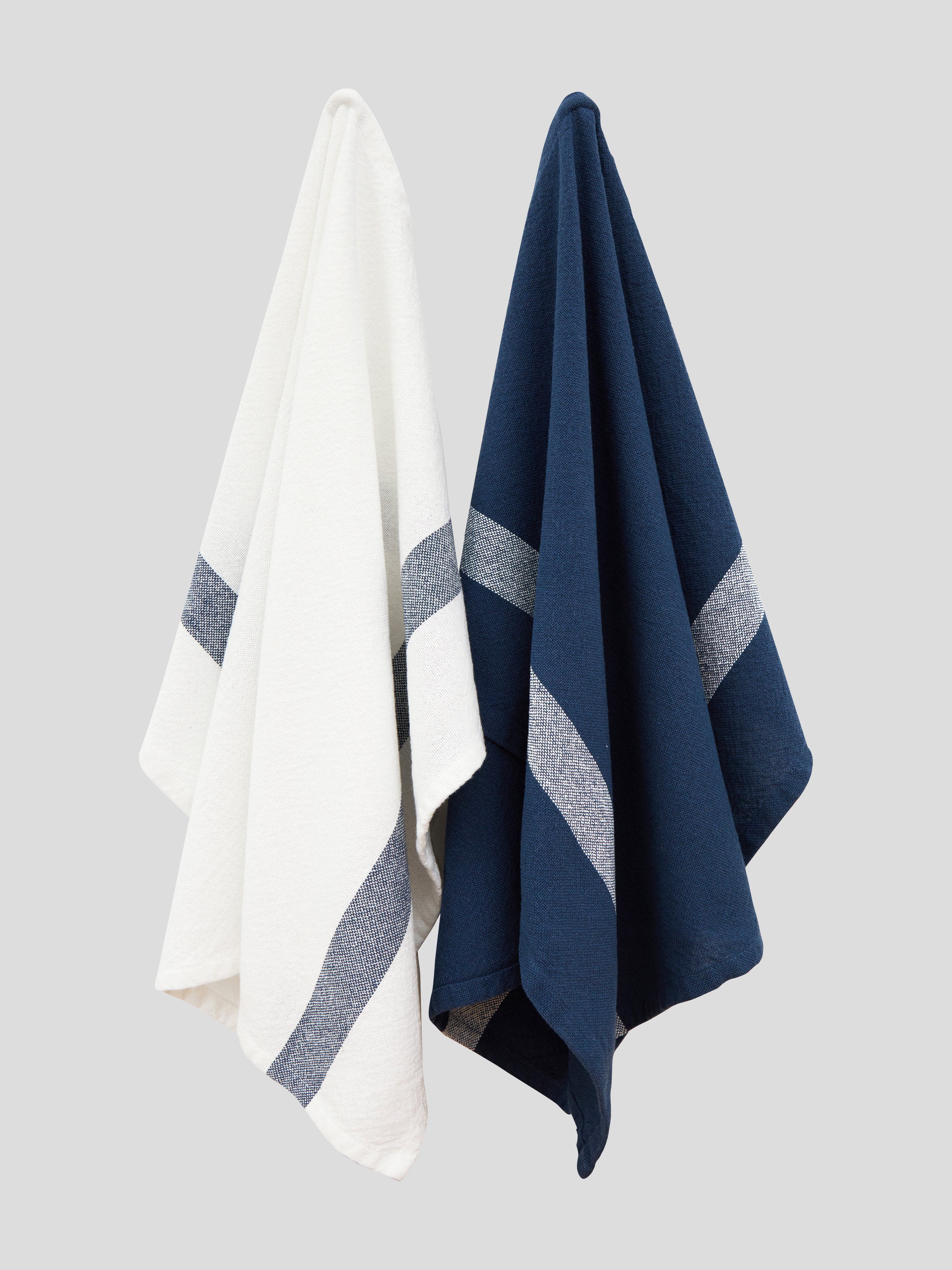 Beaumont Tea Towel Set of 2 | Navy White-1
