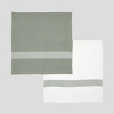 Beaumont Washcloth Set of 2 | Green White-1