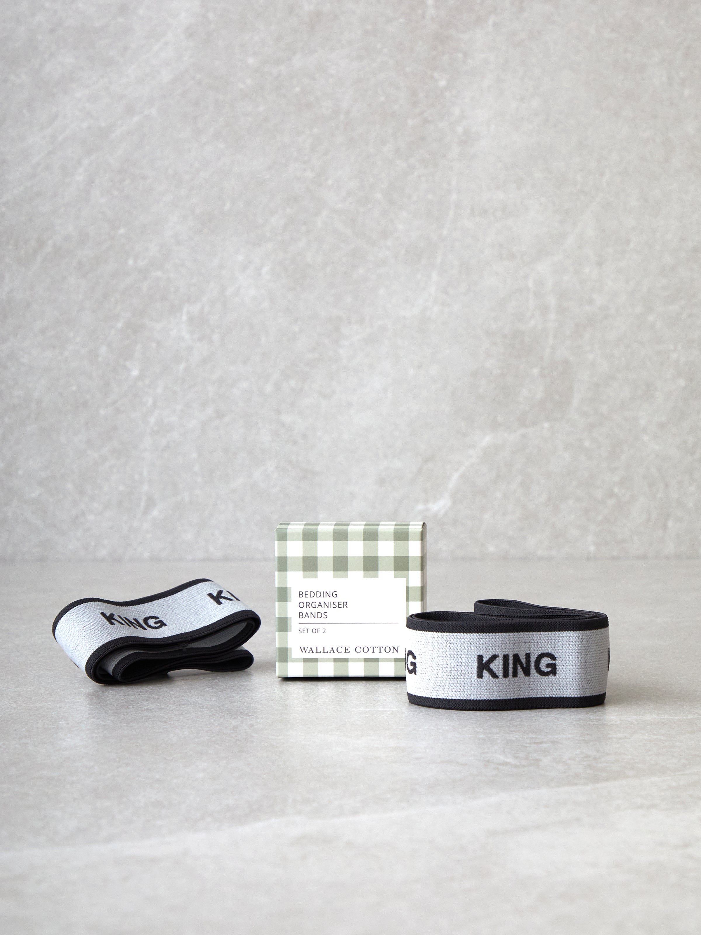 Bedding Organiser Bands Set of 2 | Grey-1