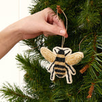 Bee Beaded Christmas Decoration | Black Gold-2
