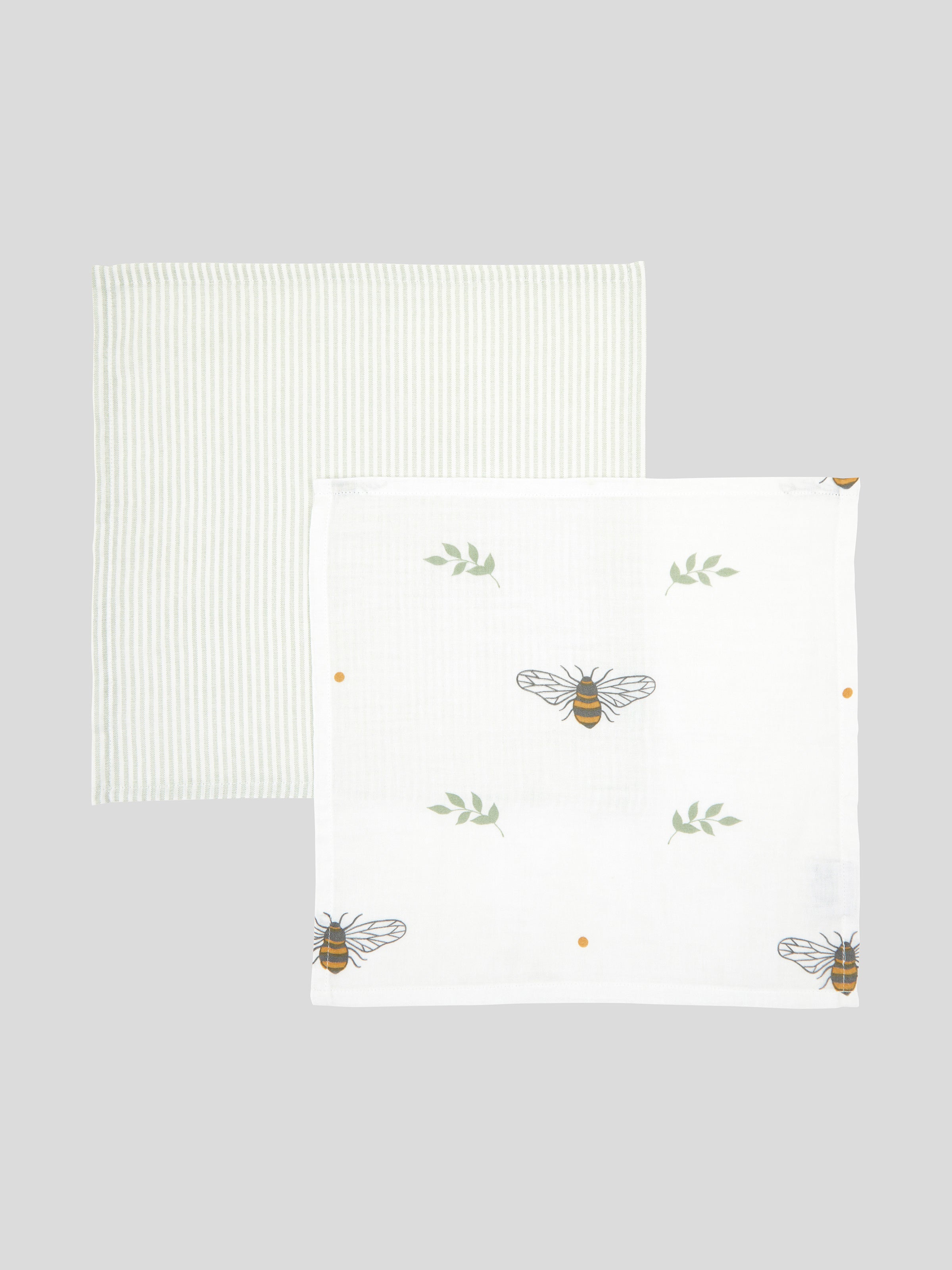 Bee Cosy Muslin Washcloths Set of 2 | Multi-1