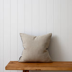 Bee Embroidered Square Cushion Cover | Midnight Natural-3