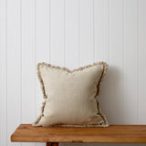 Bee Embroidery Square Cushion Cover | Natural White-3