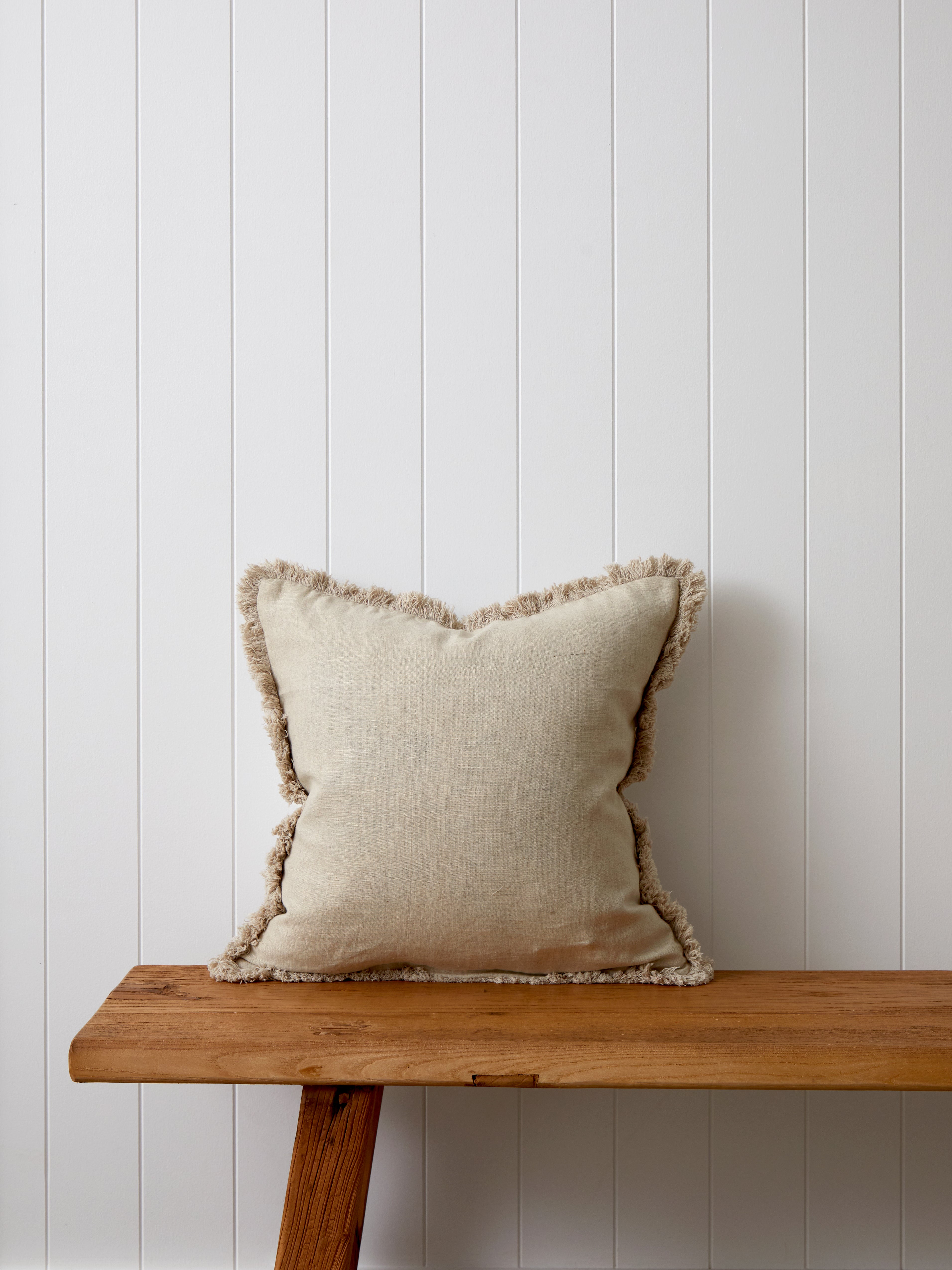 Bee Embroidery Square Cushion Cover | Natural White-3