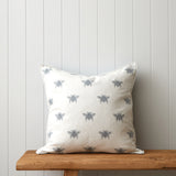 Bee Swarm Embroidered Large Square Cushion Cover | Blue-1