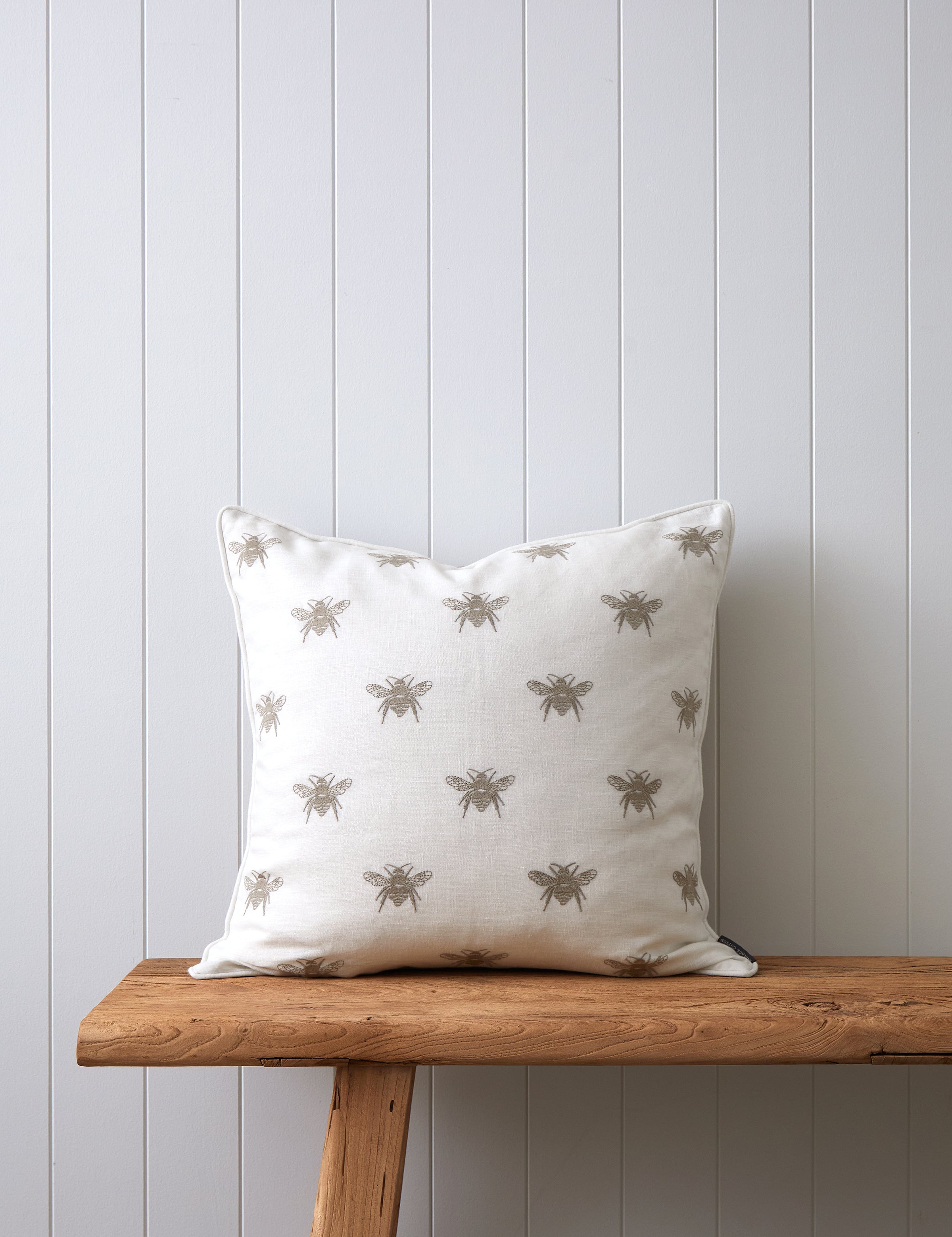 Bee Swarm Embroidered Large Square Cushion Cover | Multi-1