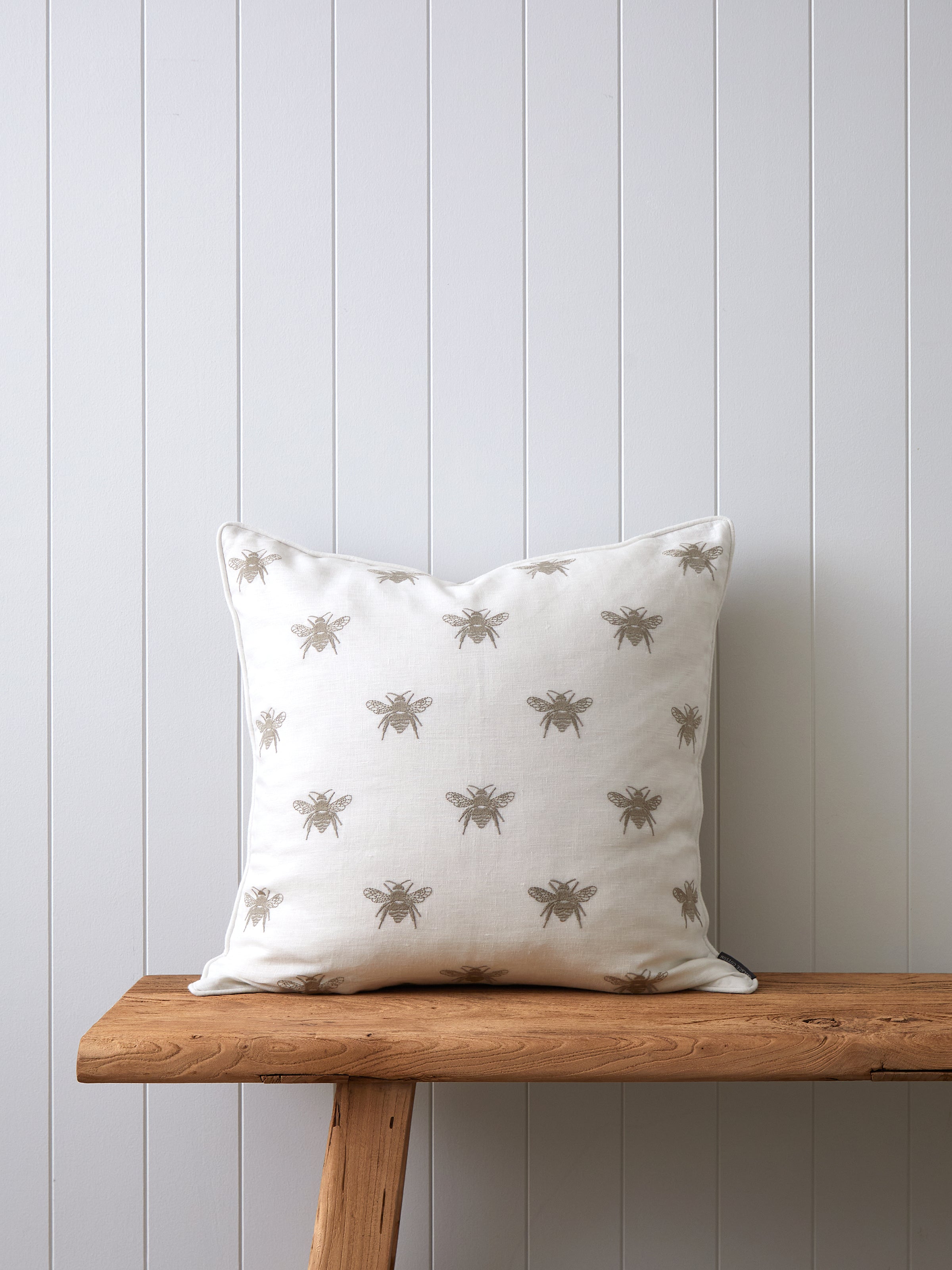Bee Swarm Embroidered Large Square Cushion Cover | Multi-1