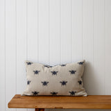 Bee Swarm Embroidered Rectangle Cushion Cover | Midnight-1