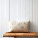 Bee Swarm Embroidered Rectangle Cushion Cover | Natural-1