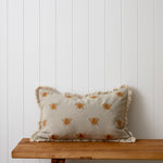 Bee Swarm Embroidery Rectangle Cushion Cover | Tussock Natural-1