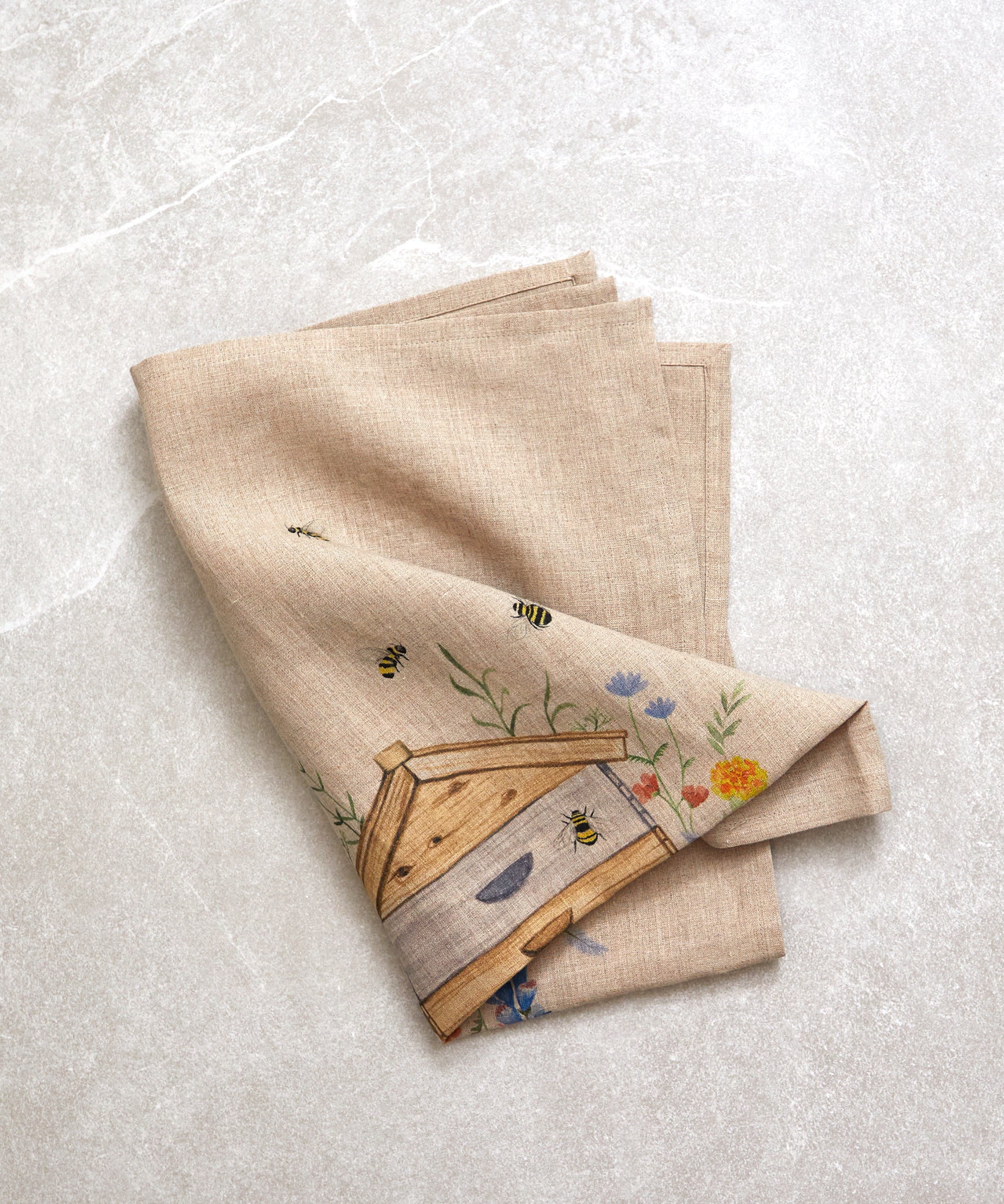 Beehive Linen Tea Towel | Multi-1
