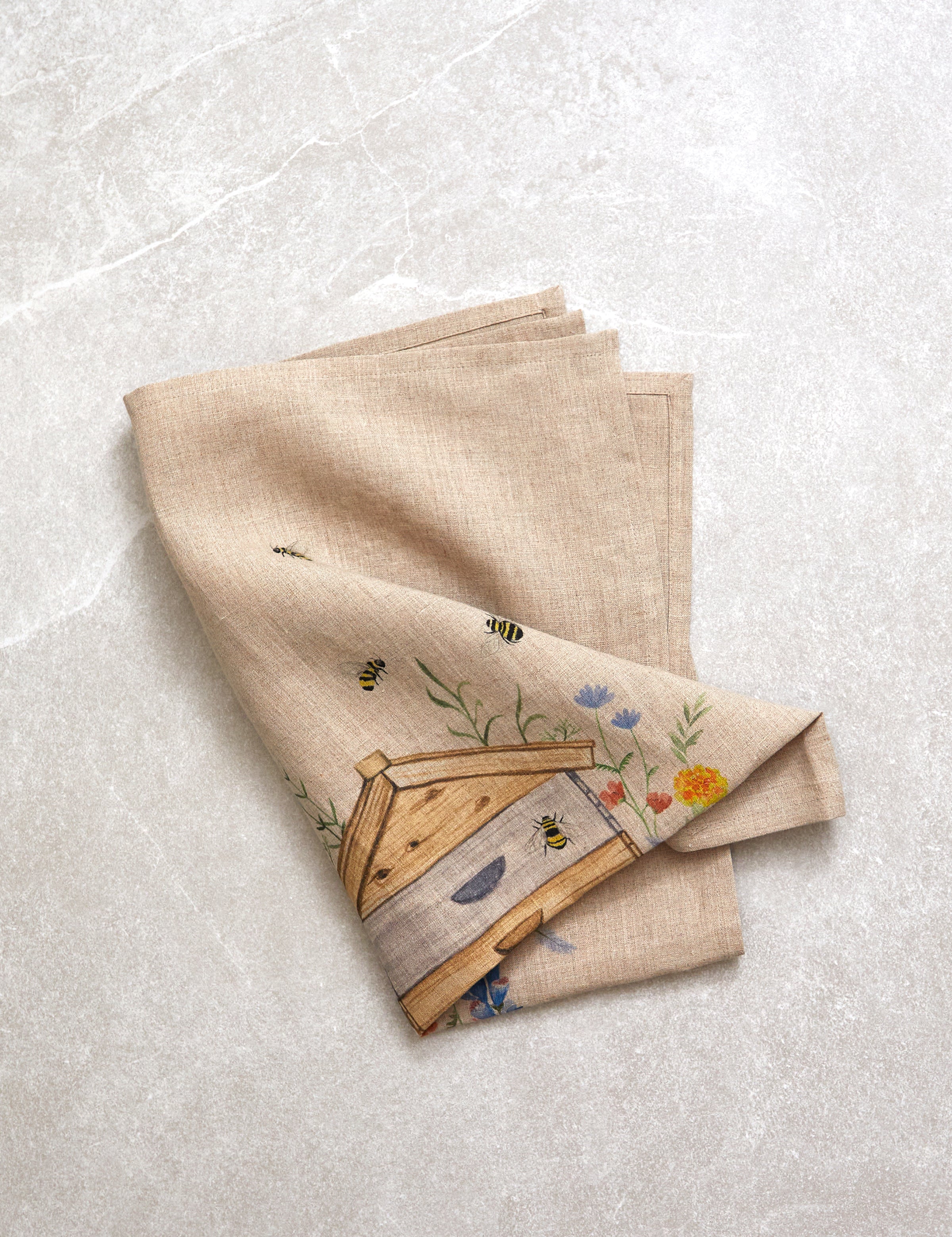 Beehive Linen Tea Towel | Multi-1