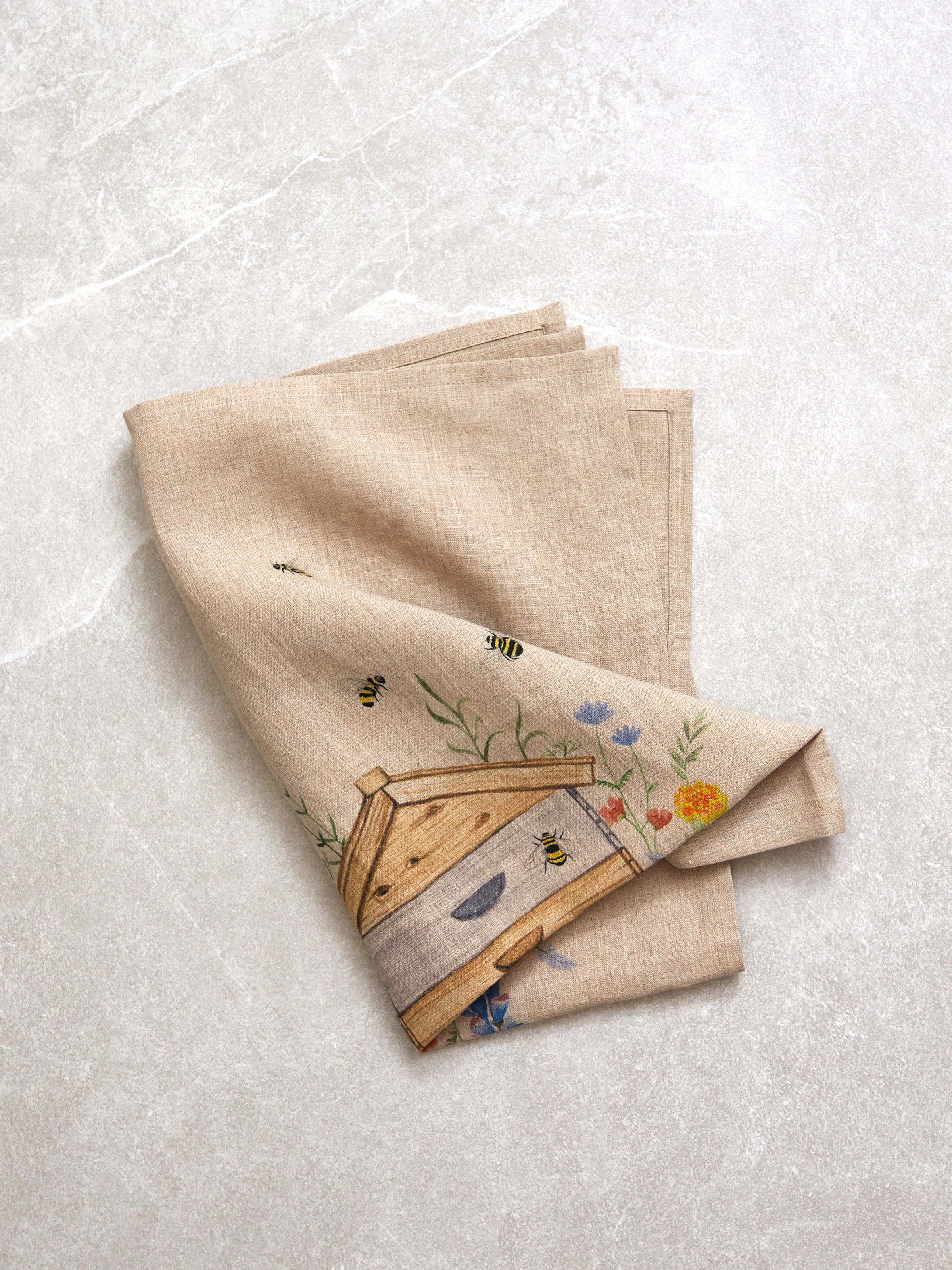 Beehive Linen Tea Towel | Multi-1
