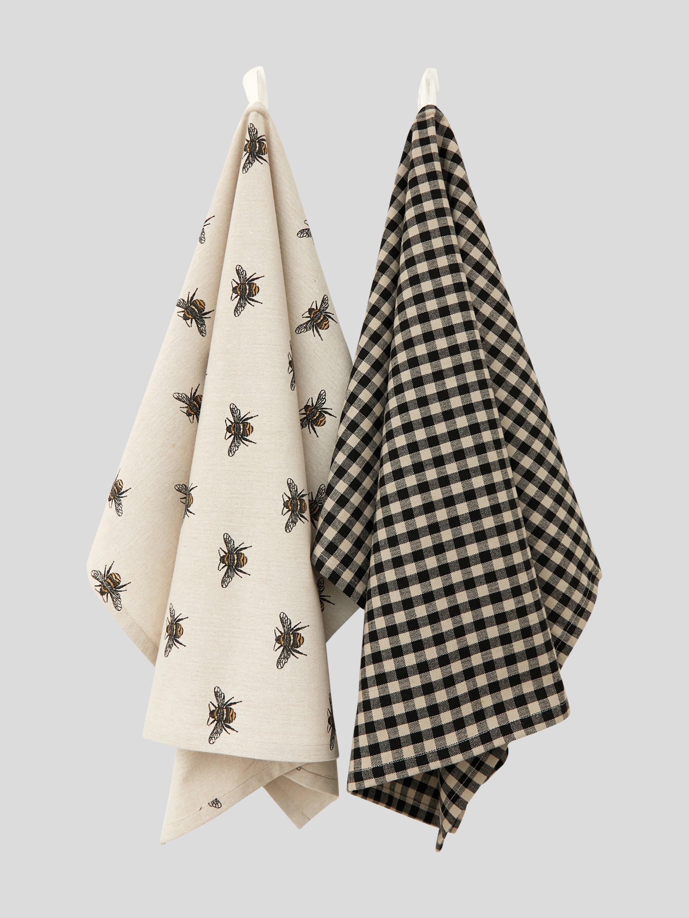 Beekeeper Tea Towel Set of 2 | Natural Black-1