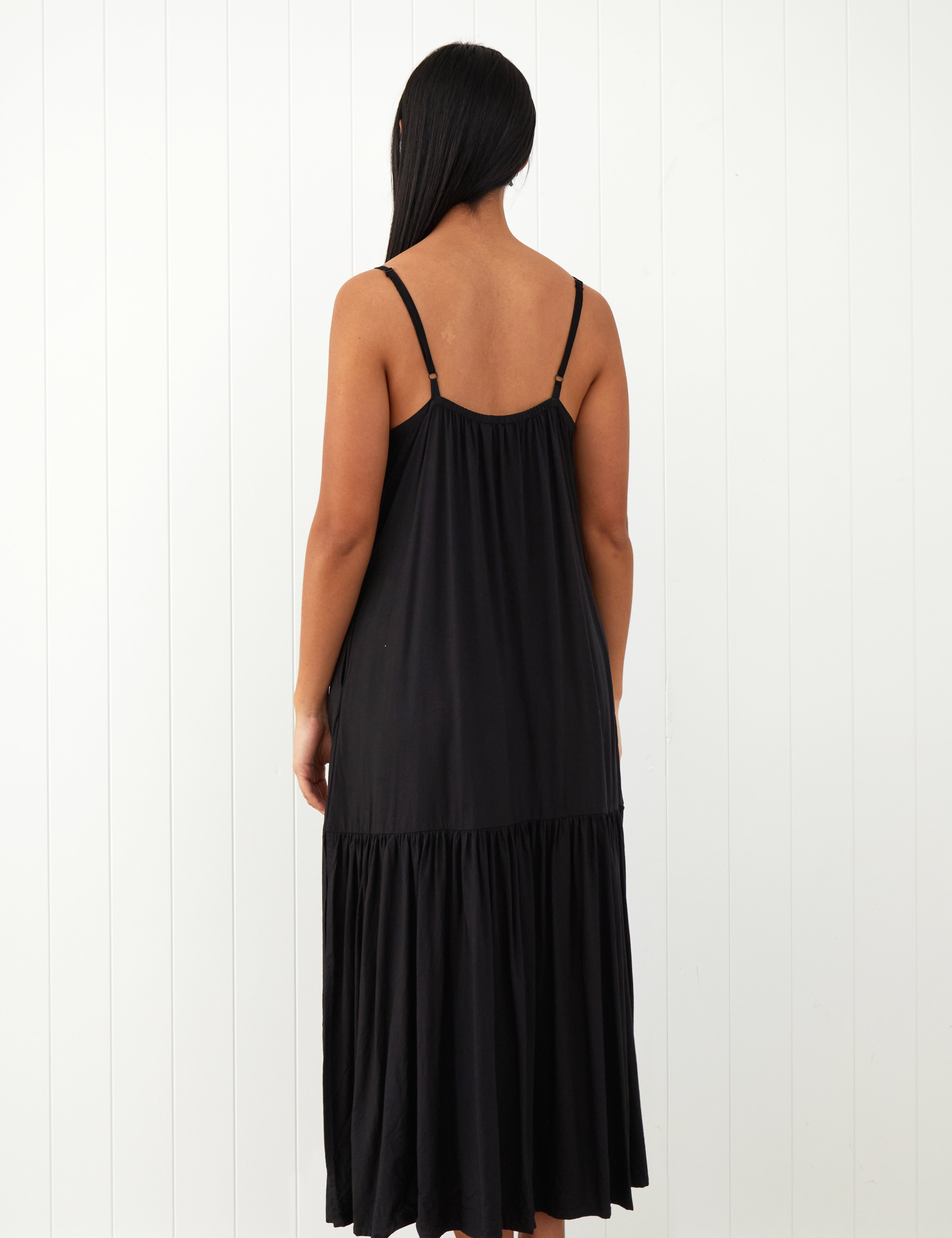 Belize Modal Strappy Dress | Black-4