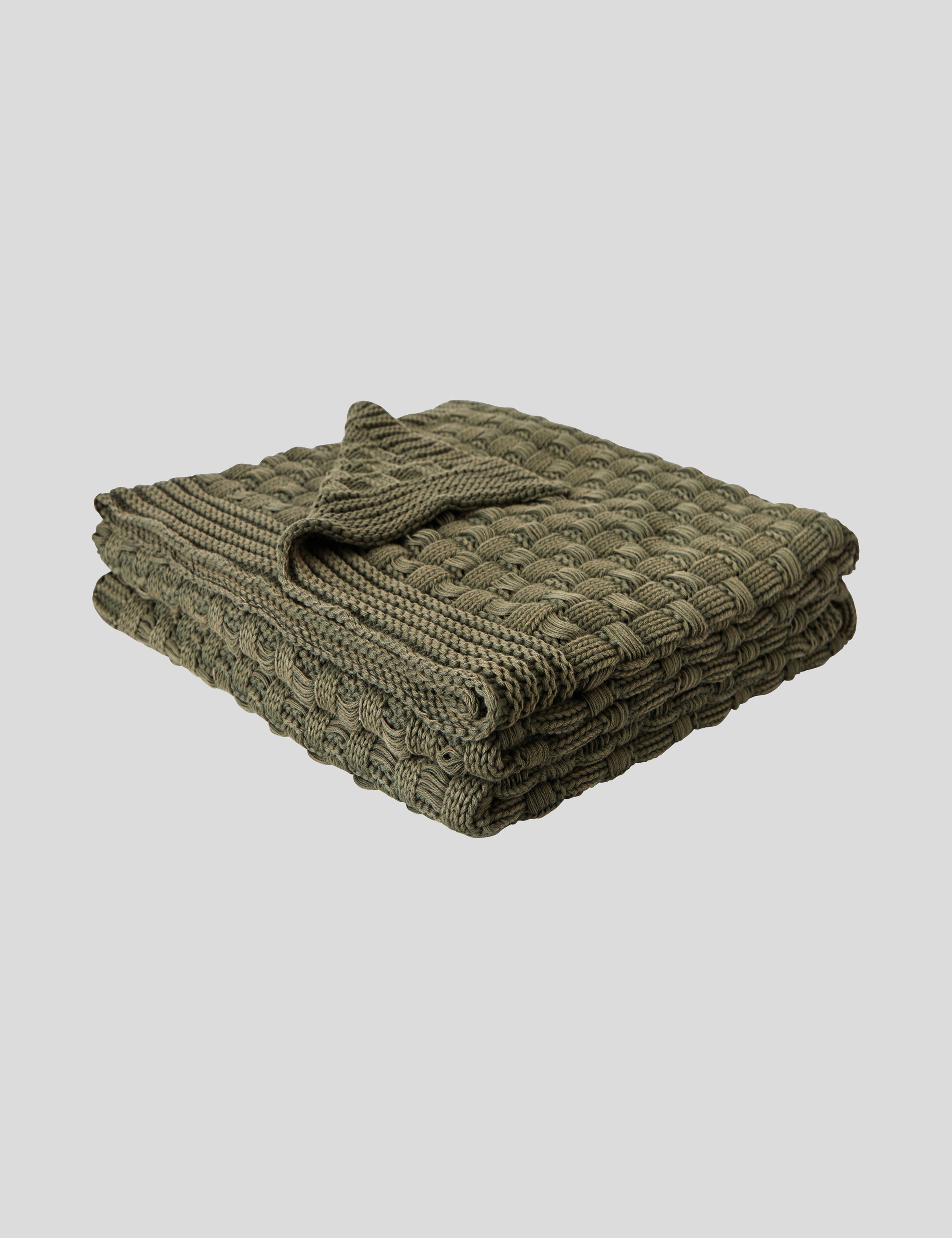 Belmont Cotton Throw | Olive-1