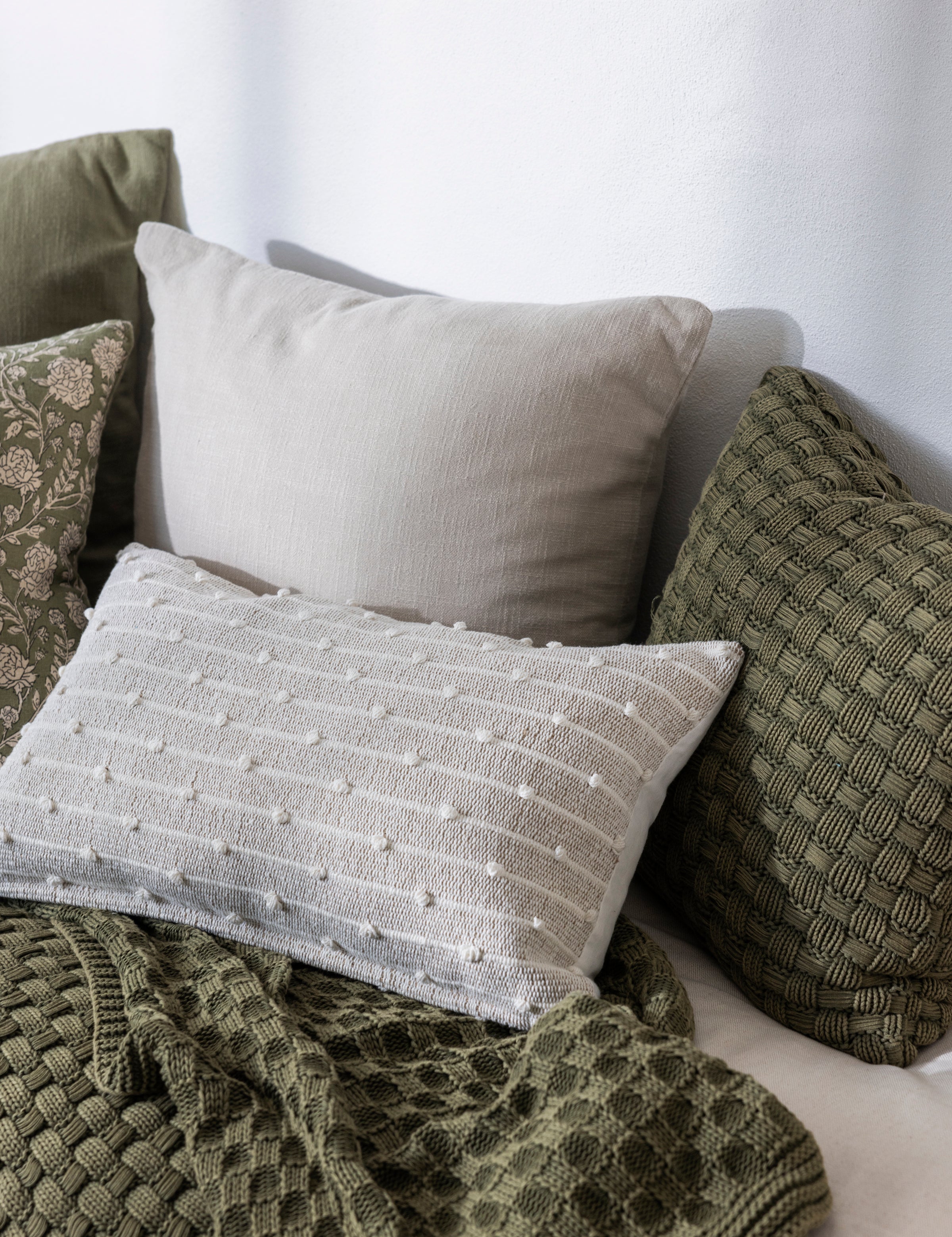 Belmont Square Cushion Cover | Olive-2