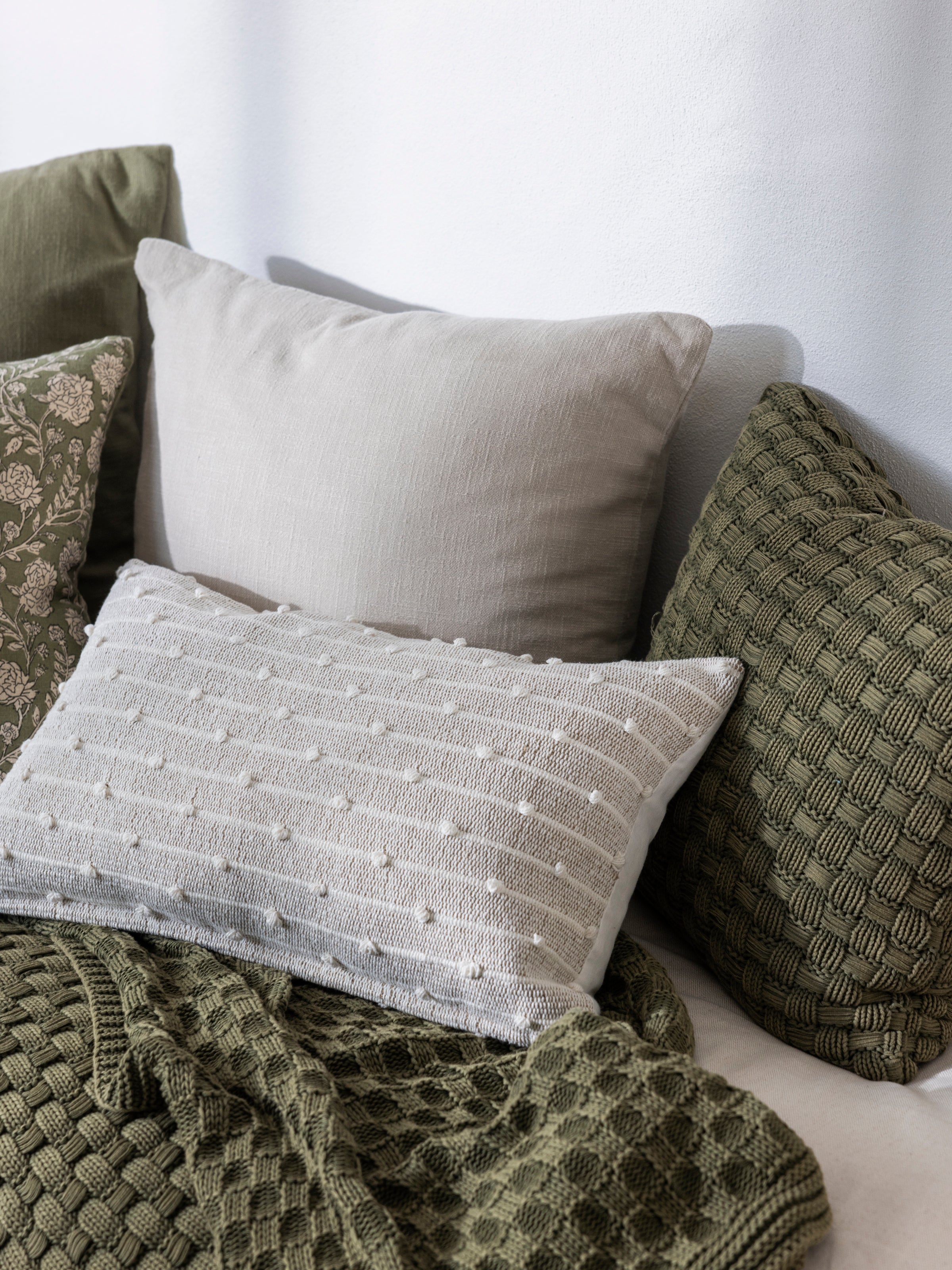 Belmont Square Cushion Cover | Olive-2