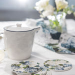 Beloved Hydrangea Ceramic Coaster Set of 4 | Blue Floral-2