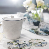 Beloved Hydrangea Ceramic Coaster Set of 4 | Blue Floral-2