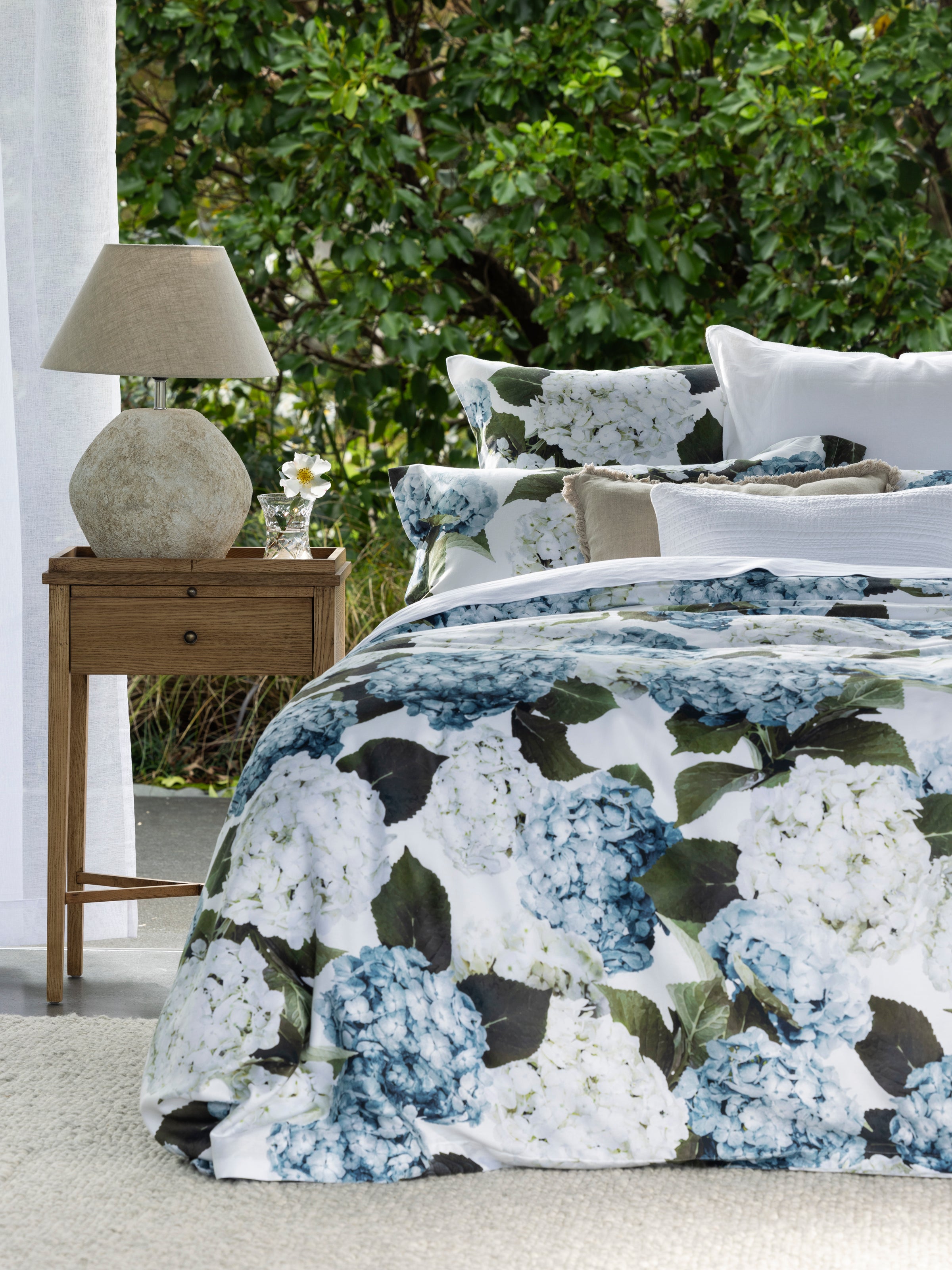 Beloved Hydrangea Duvet Cover Set | Blue Floral-5