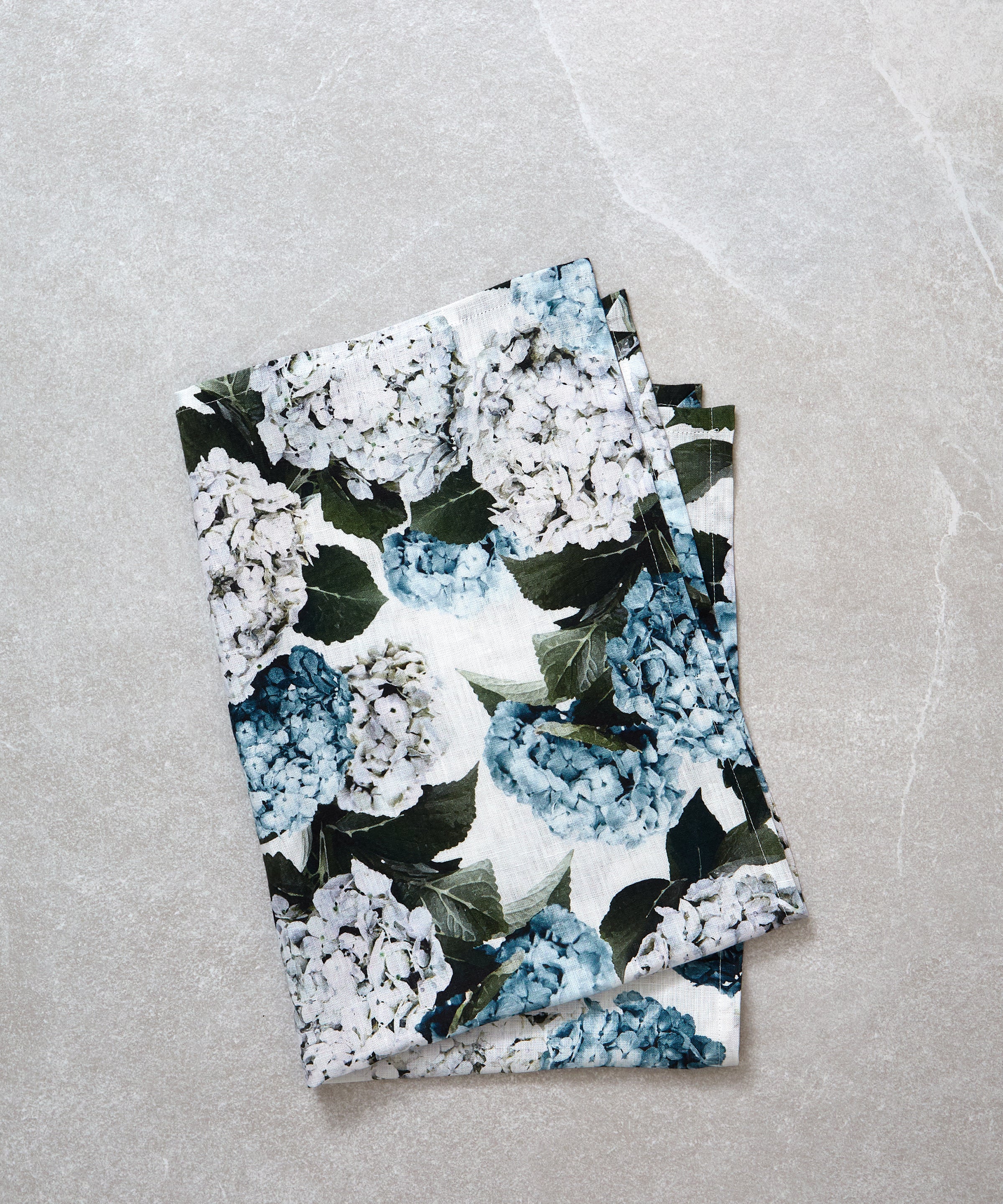 Beloved Hydrangea Linen Tea Towel | Blue Floral-1