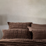 Belvedere Velvet European Pillowcase | Cocoa-3