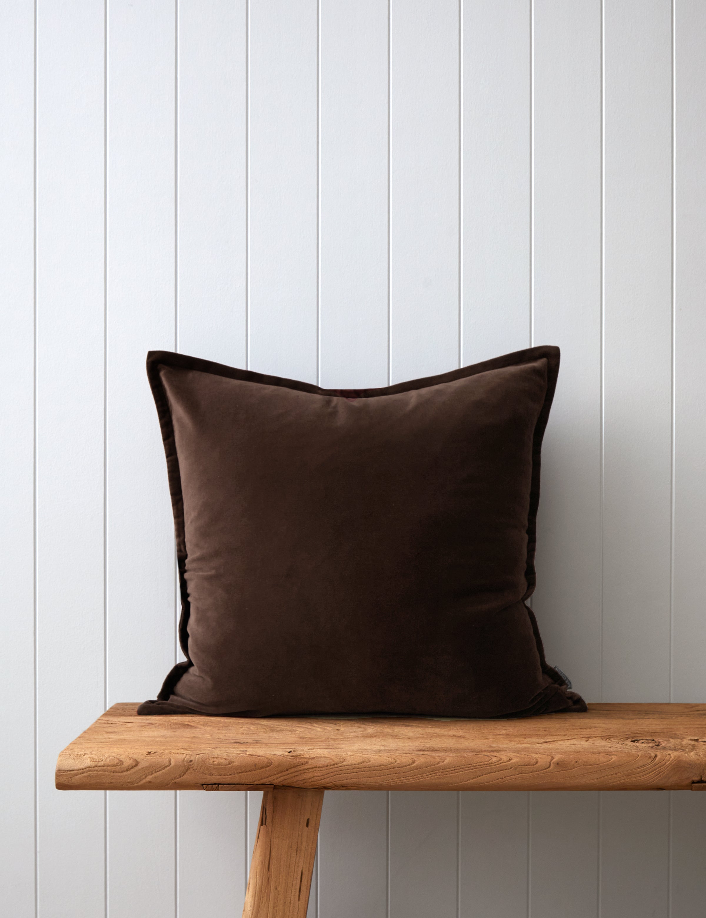 Belvedere Velvet Large Square Cushion Cover | Cocoa-1
