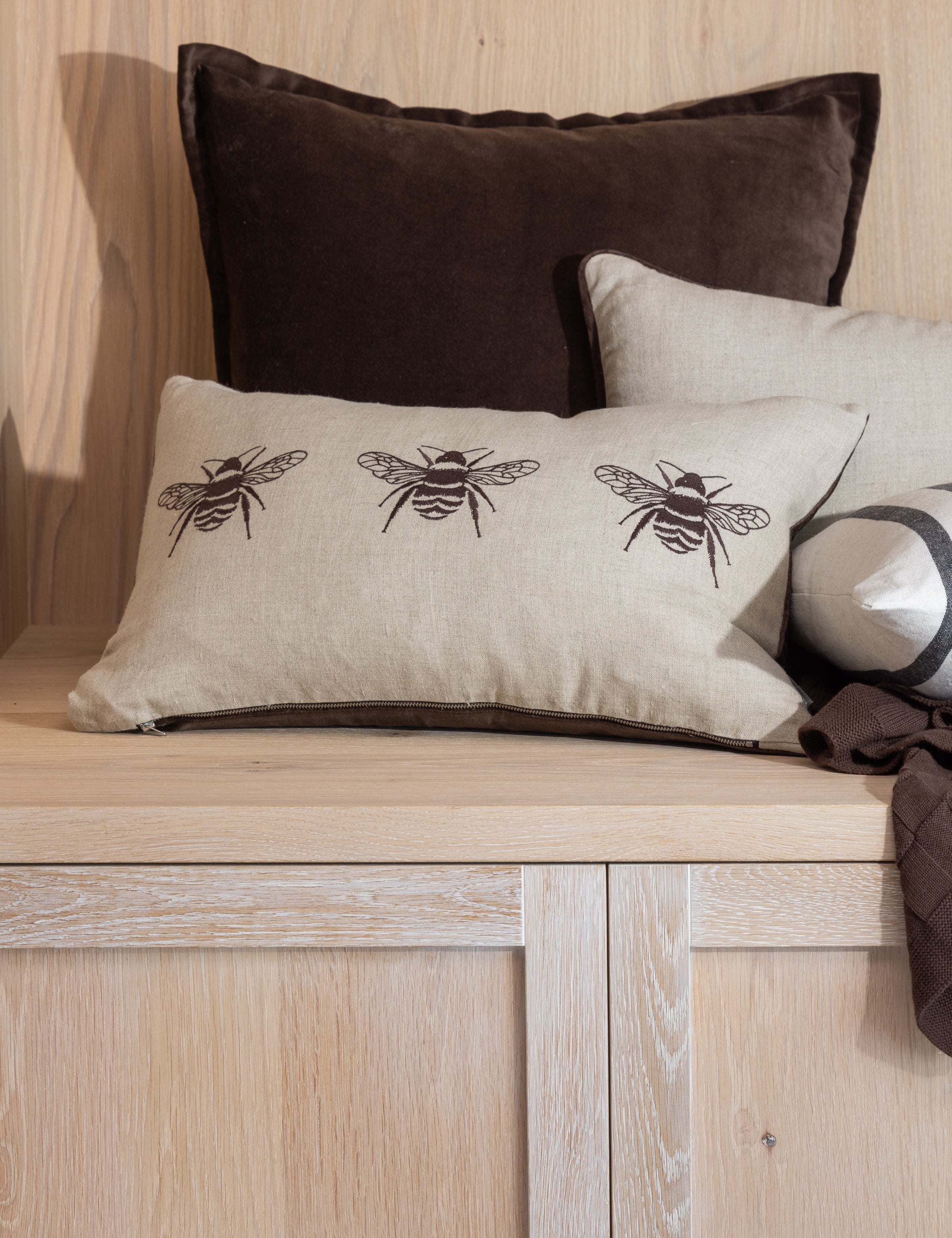 Belvedere Velvet Large Square Cushion Cover | Cocoa-2