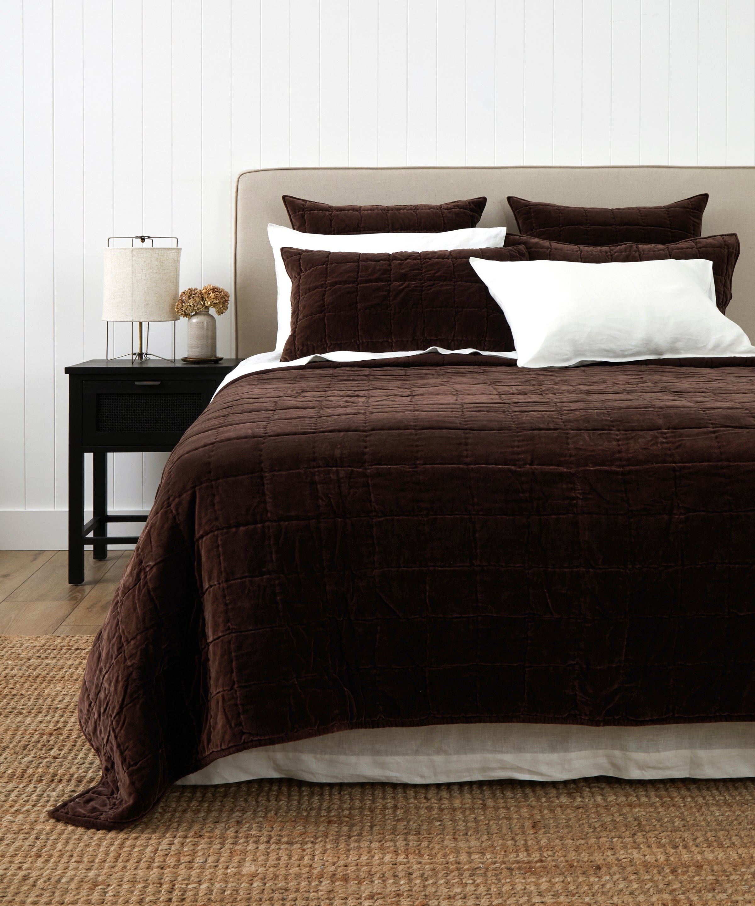 Belvedere Velvet Quilt | Cocoa-1