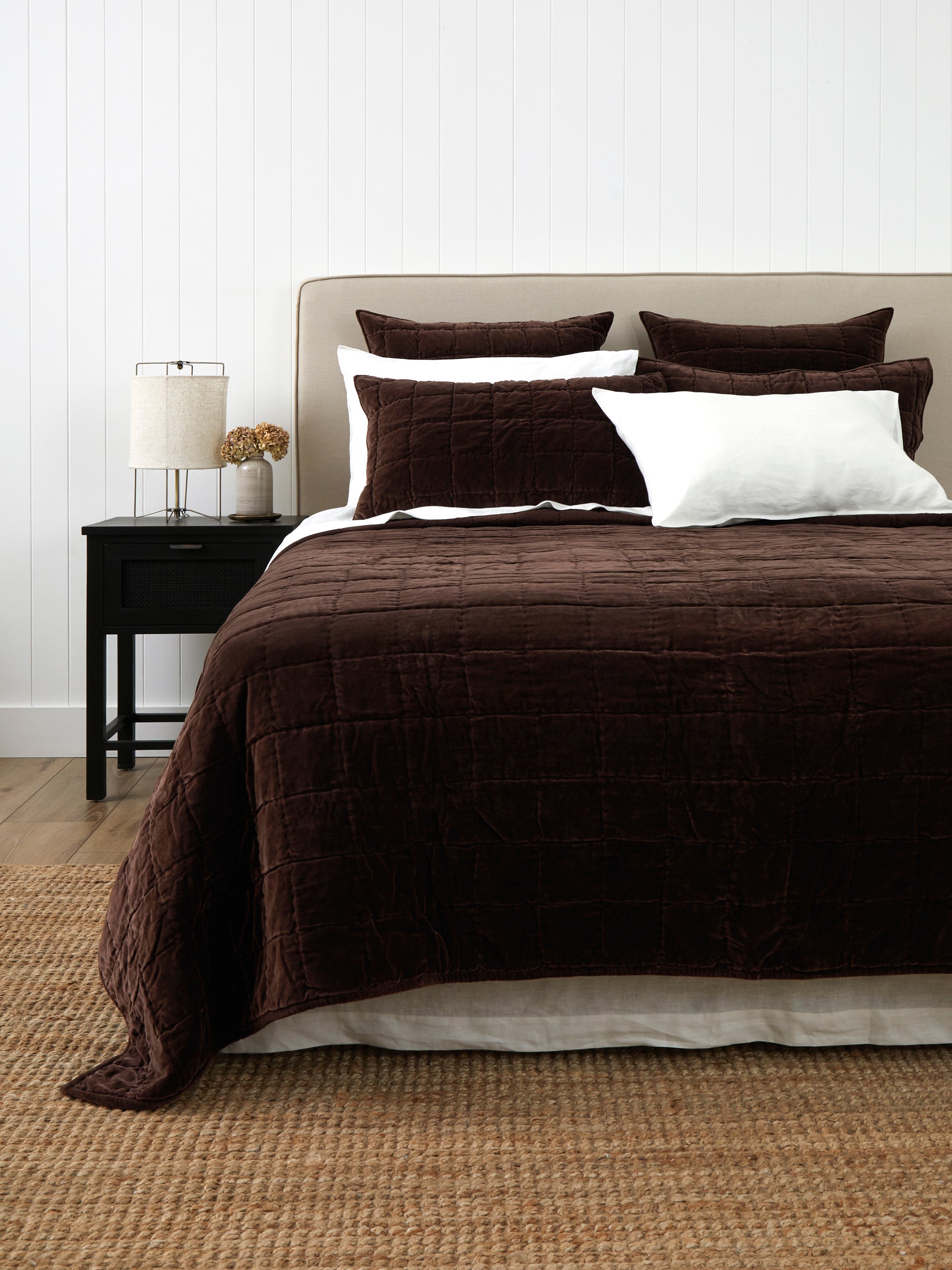 Belvedere Velvet Quilt | Cocoa-1