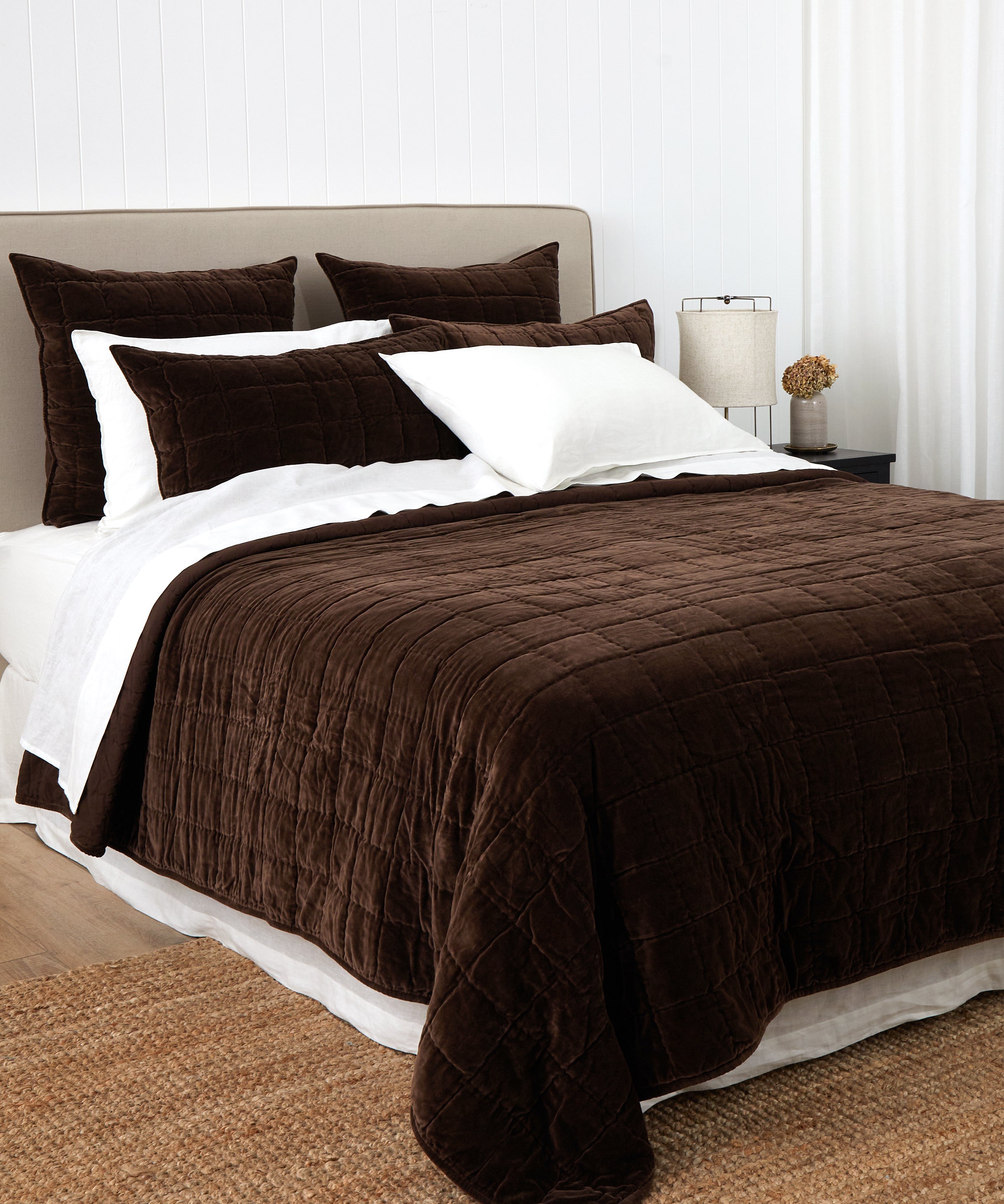 Belvedere Velvet Quilt | Cocoa-3