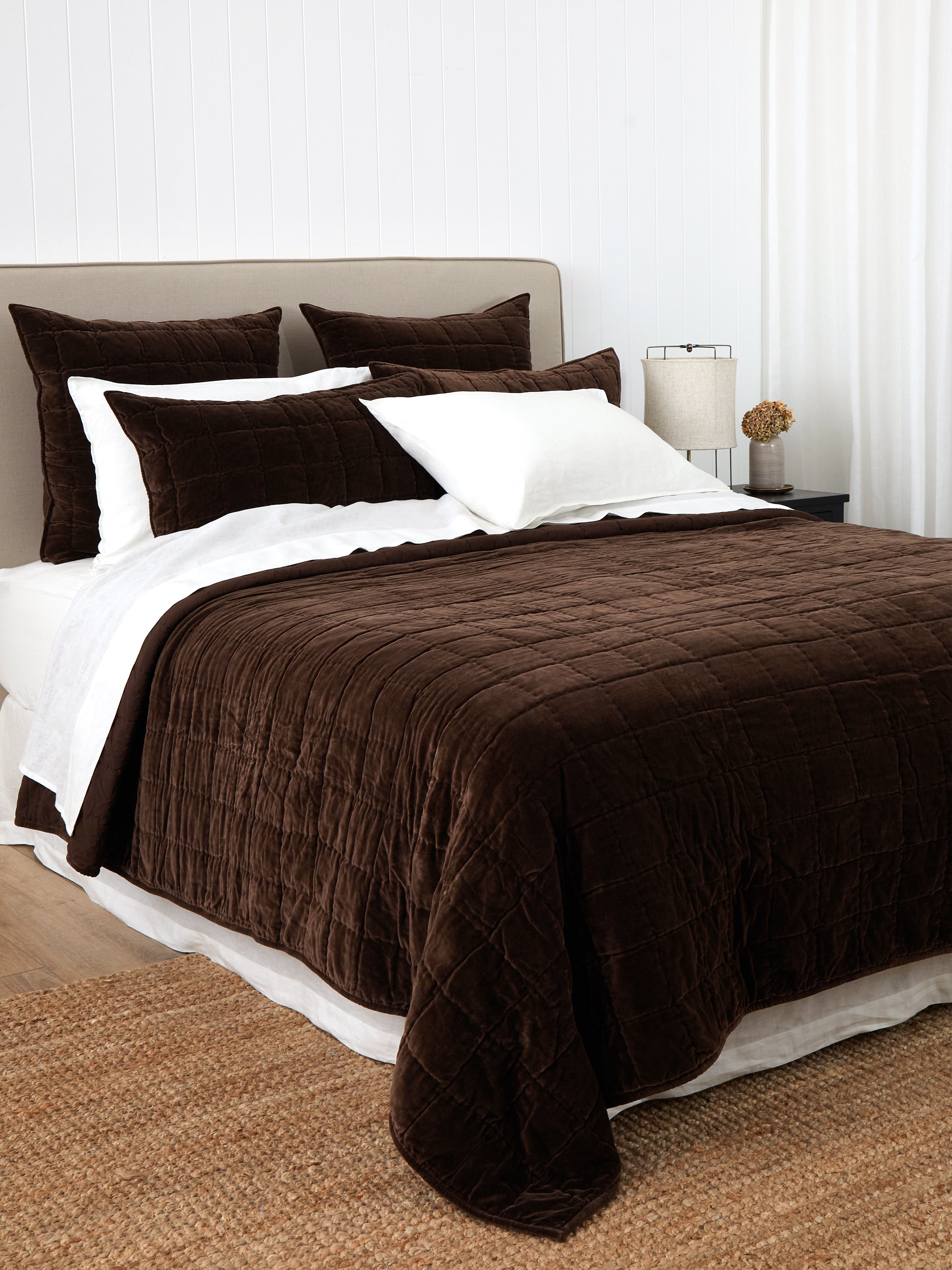 Belvedere Velvet Quilt | Cocoa-3