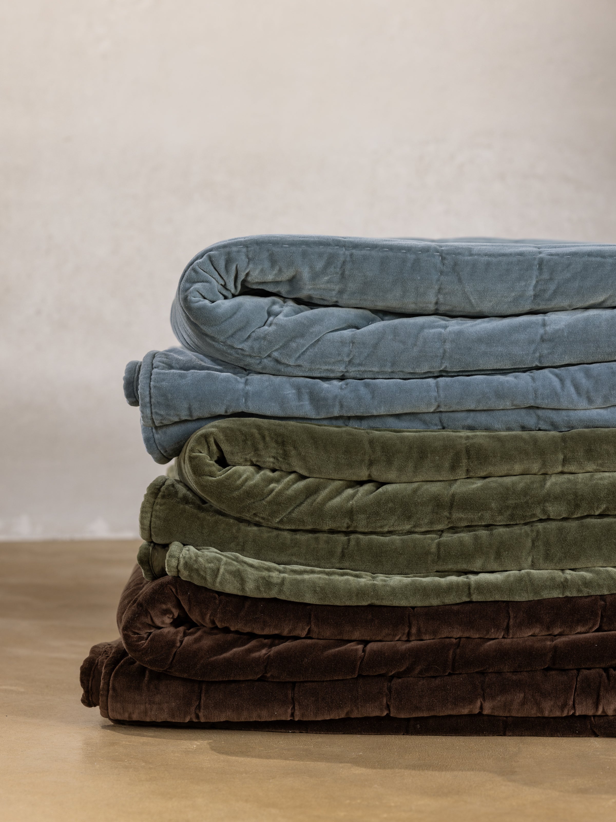 Belvedere Velvet Quilt | Cocoa-Landscape