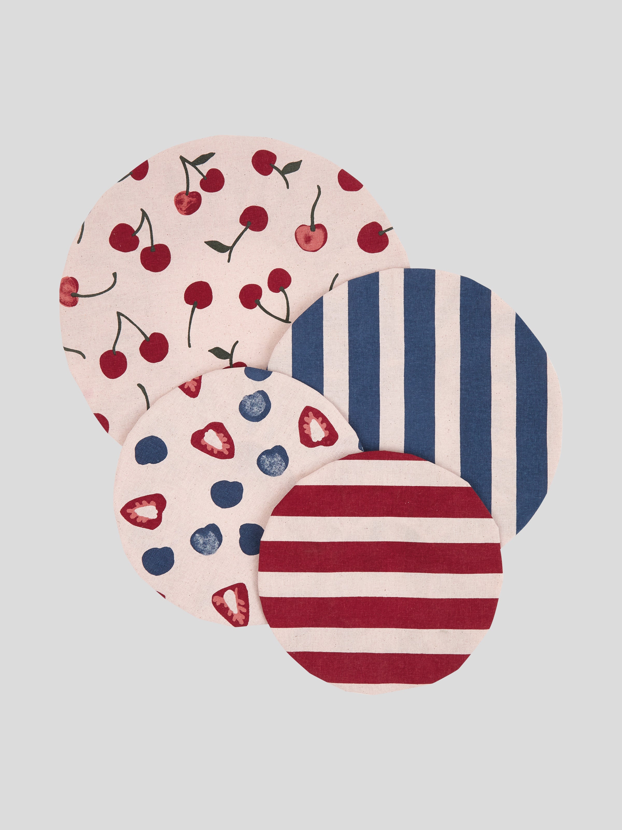 Berries & Cherries Dish Cover Set of 4 | Multi-3