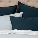Purity Organic Cotton Duvet Cover Set | Indigo/Blue Stripe-3