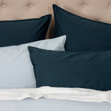 Purity Organic Cotton Duvet Cover Set | Indigo/Blue Stripe-3