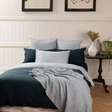 Purity Organic Cotton Duvet Cover Set | Indigo/Blue Stripe-5